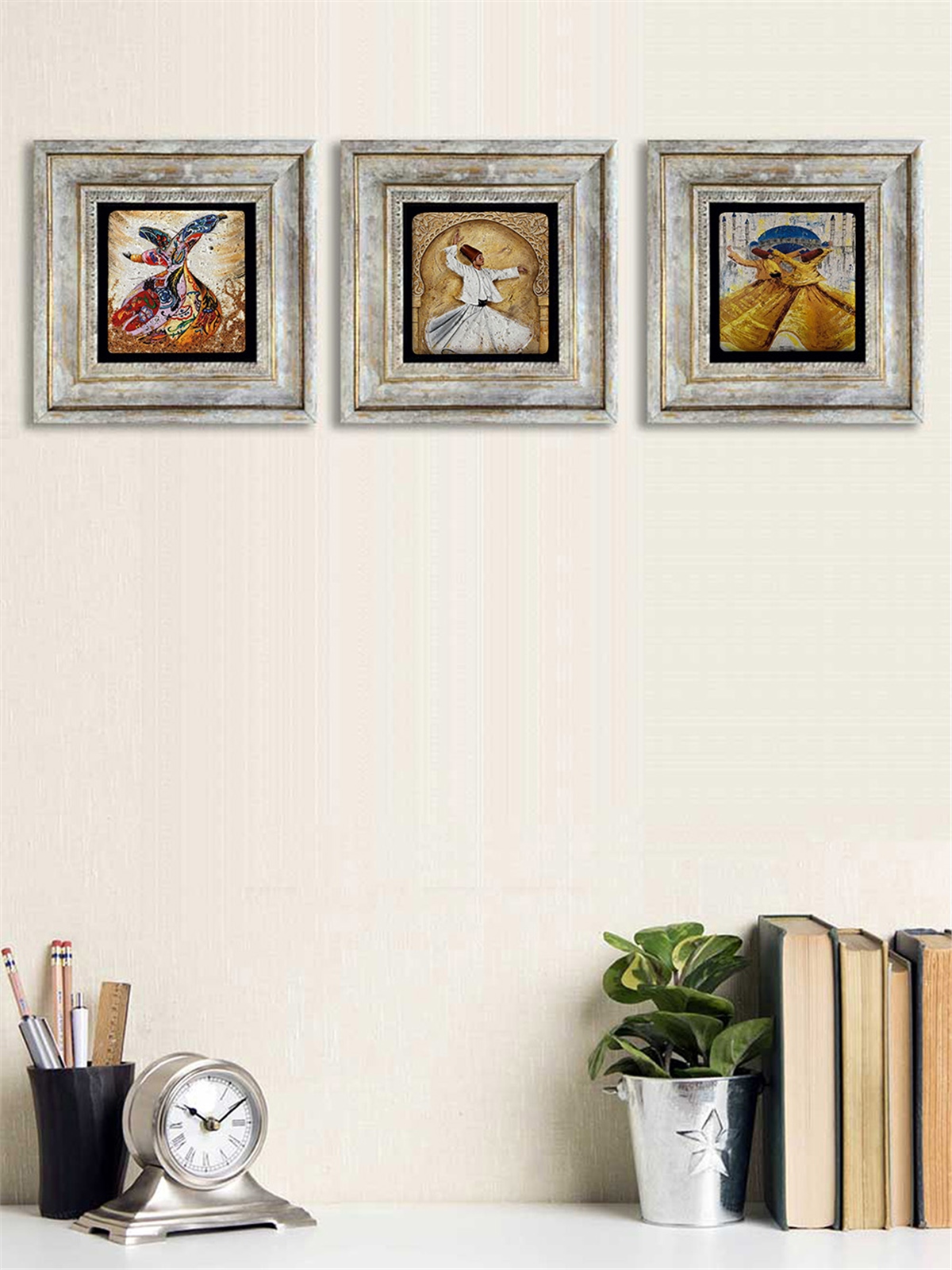 OSCAR STONE DECOR 3'lü ÇERÇEVELİ DOĞALTAŞ DUVAR DEKORU / 3CDD-40-048 (WALL DECOR)