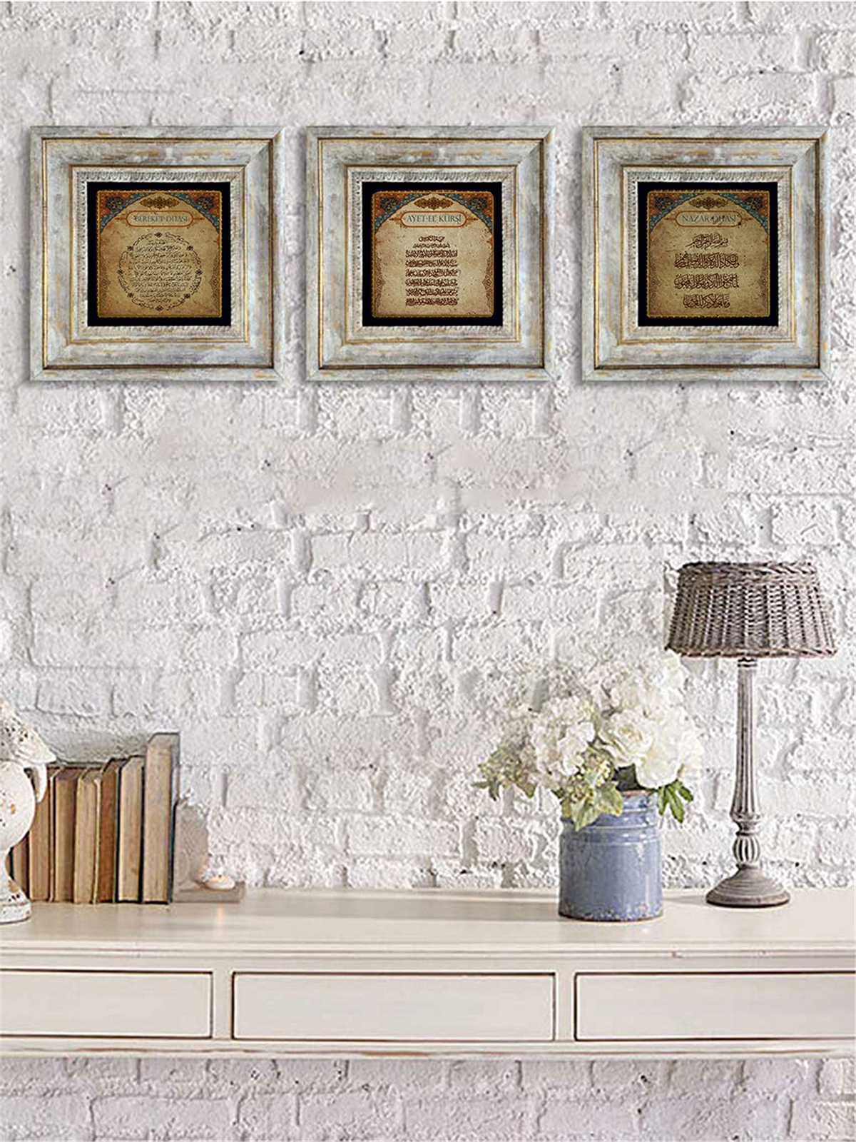 OSCAR STONE DECOR 3'lü ÇERÇEVELİ DOĞALTAŞ DUVAR DEKORU / 3CDD-40-011 (WALL DECOR)