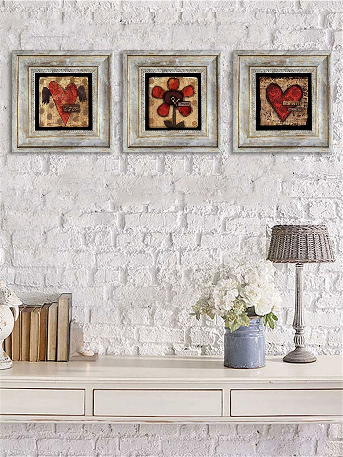 OSCAR STONE DECOR 3'lü ÇERÇEVELİ DOĞALTAŞ DUVAR DEKORU / 3CDD-40-093 (WALL DECOR)