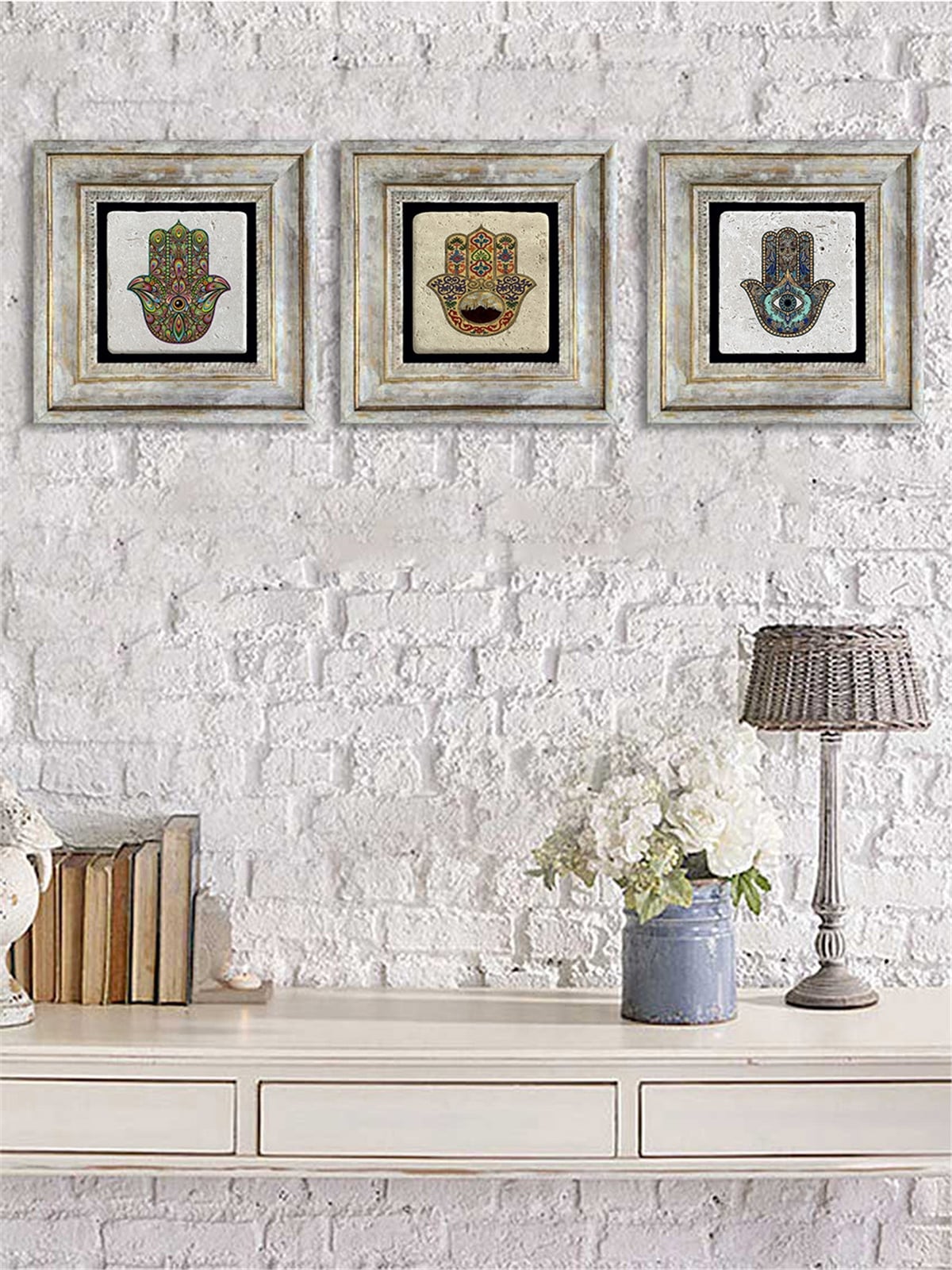 OSCAR STONE DECOR 3'lü ÇERÇEVELİ DOĞALTAŞ DUVAR DEKORU / 3CDD-40-058 (WALL DECOR)