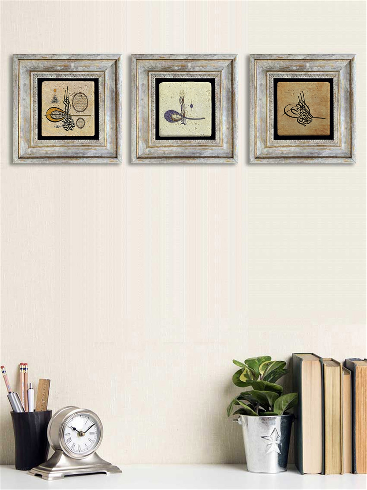 OSCAR STONE DECOR 3'lü ÇERÇEVELİ DOĞALTAŞ DUVAR DEKORU / 3CDD-40-022 (WALL DECOR)