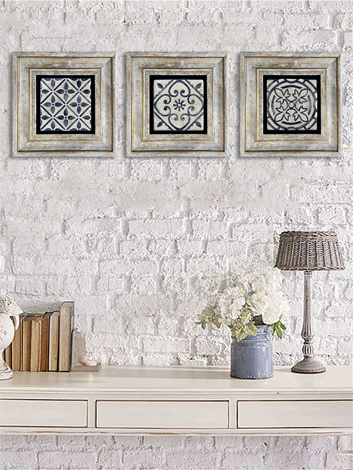 OSCAR STONE DECOR 3'lü ÇERÇEVELİ DOĞALTAŞ DUVAR DEKORU / 3CDD-40-092 (WALL DECOR)
