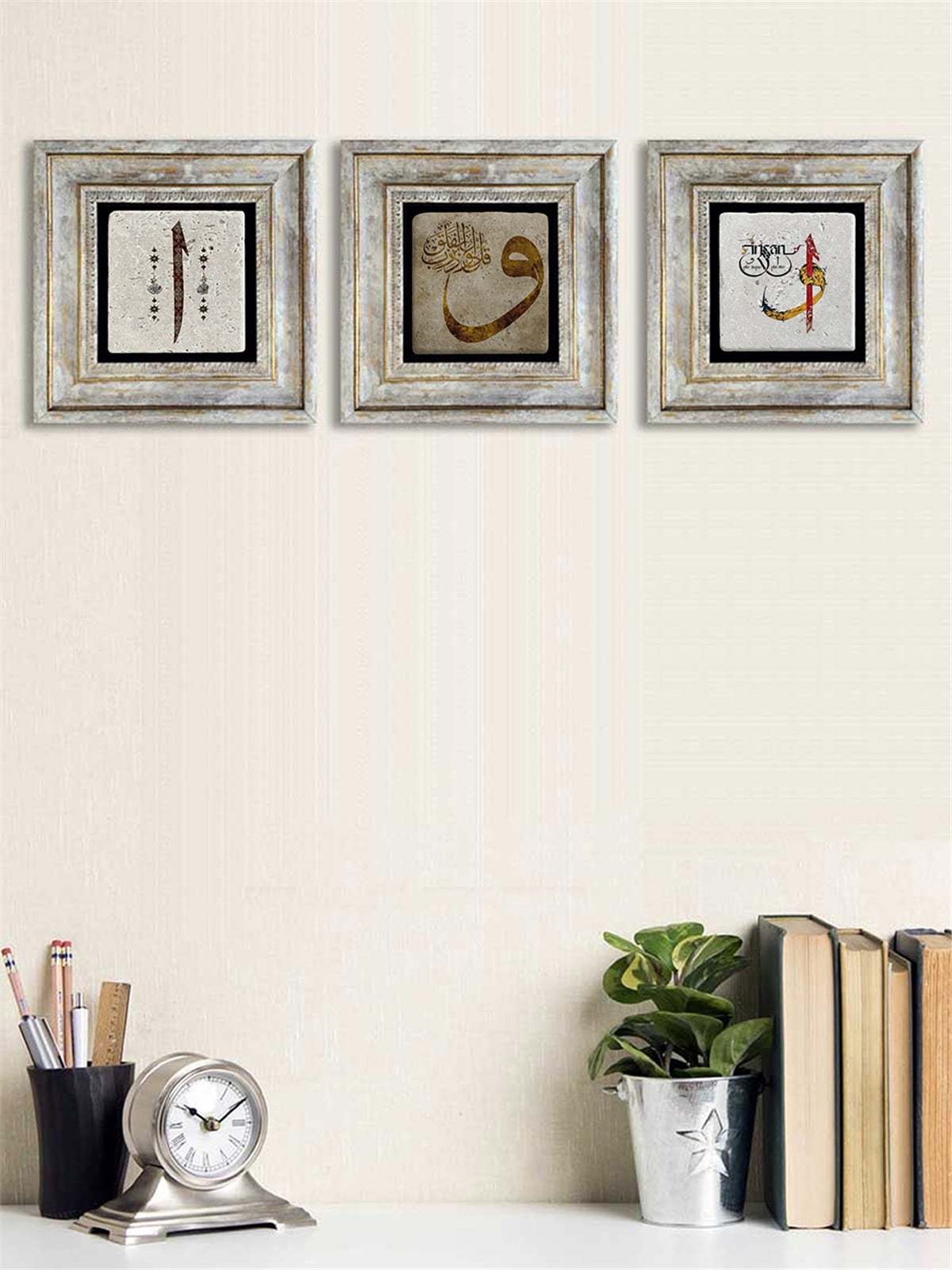 OSCAR STONE DECOR 3'lü ÇERÇEVELİ DOĞALTAŞ DUVAR DEKORU / 3CDD-40-023 (WALL DECOR)