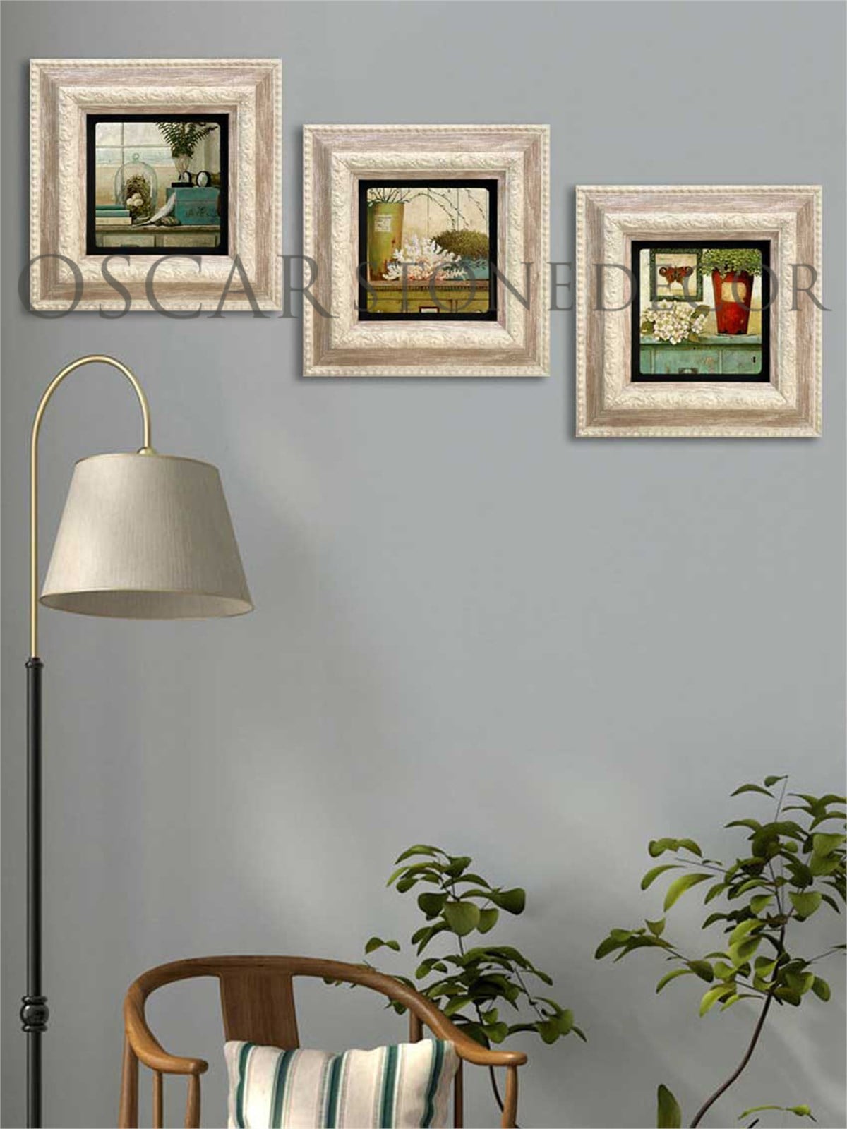 OSCAR STONE DECOR 3'lü ÇERÇEVELİ DOĞALTAŞ DUVAR DEKORU / 3CDD-10-001 (WALL DECOR)