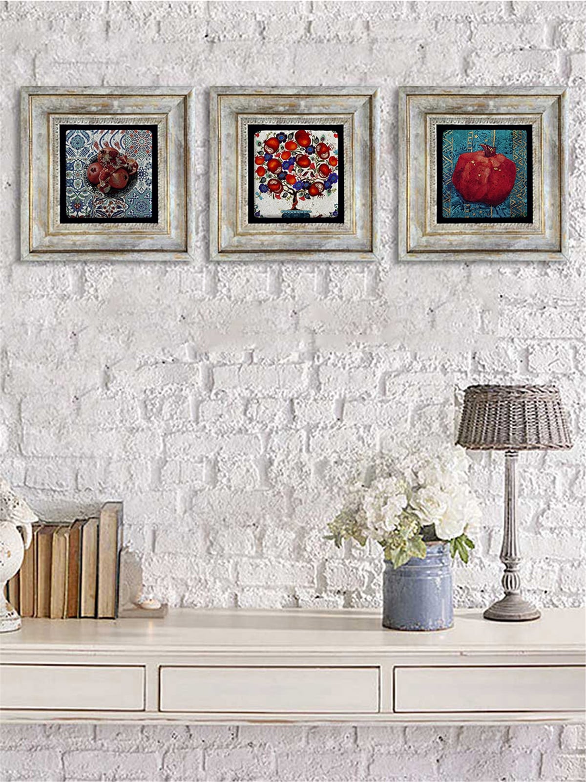 OSCAR STONE DECOR 3'lü ÇERÇEVELİ DOĞALTAŞ DUVAR DEKORU / 3CDD-40-013 (WALL DECOR)