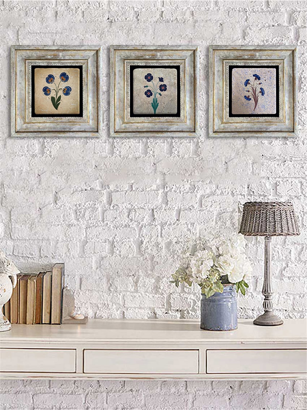 OSCAR STONE DECOR 3'lü ÇERÇEVELİ DOĞALTAŞ DUVAR DEKORU / 3CDD-40-007 (WALL DECOR)