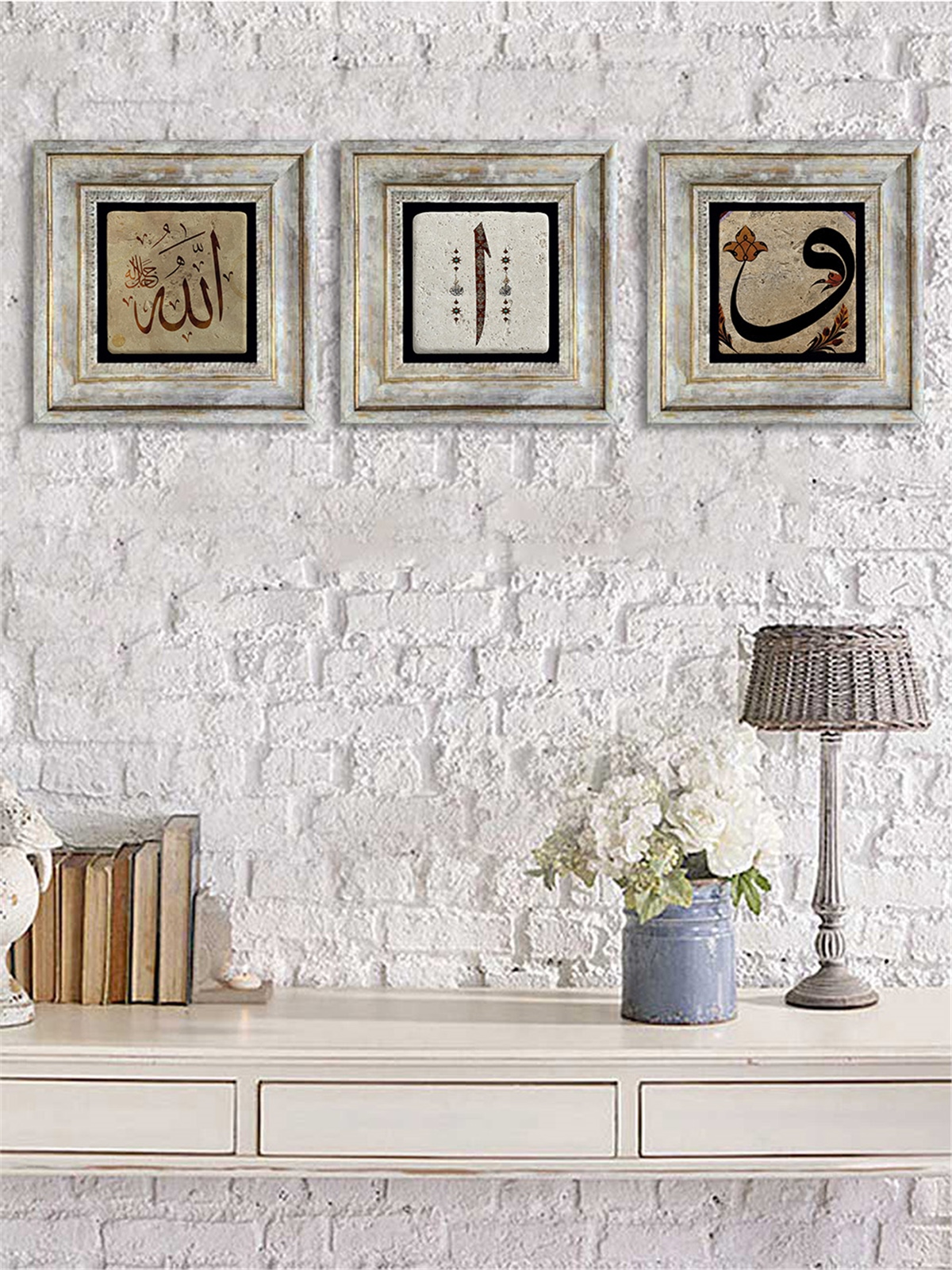 OSCAR STONE DECOR 3'lü ÇERÇEVELİ DOĞALTAŞ DUVAR DEKORU / 3CDD-40-032 (WALL DECOR)