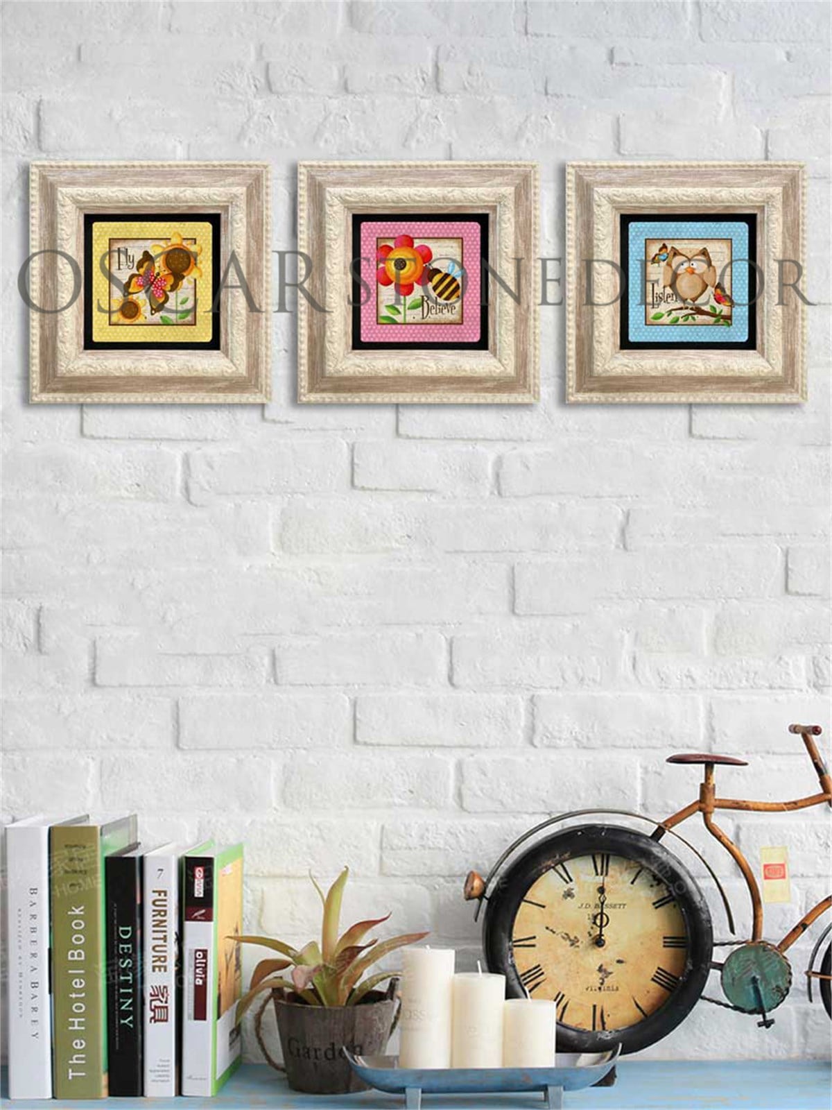 OSCAR STONE DECOR 3'lü ÇERÇEVELİ DOĞALTAŞ DUVAR DEKORU / 3CDD-10-001 (WALL DECOR)