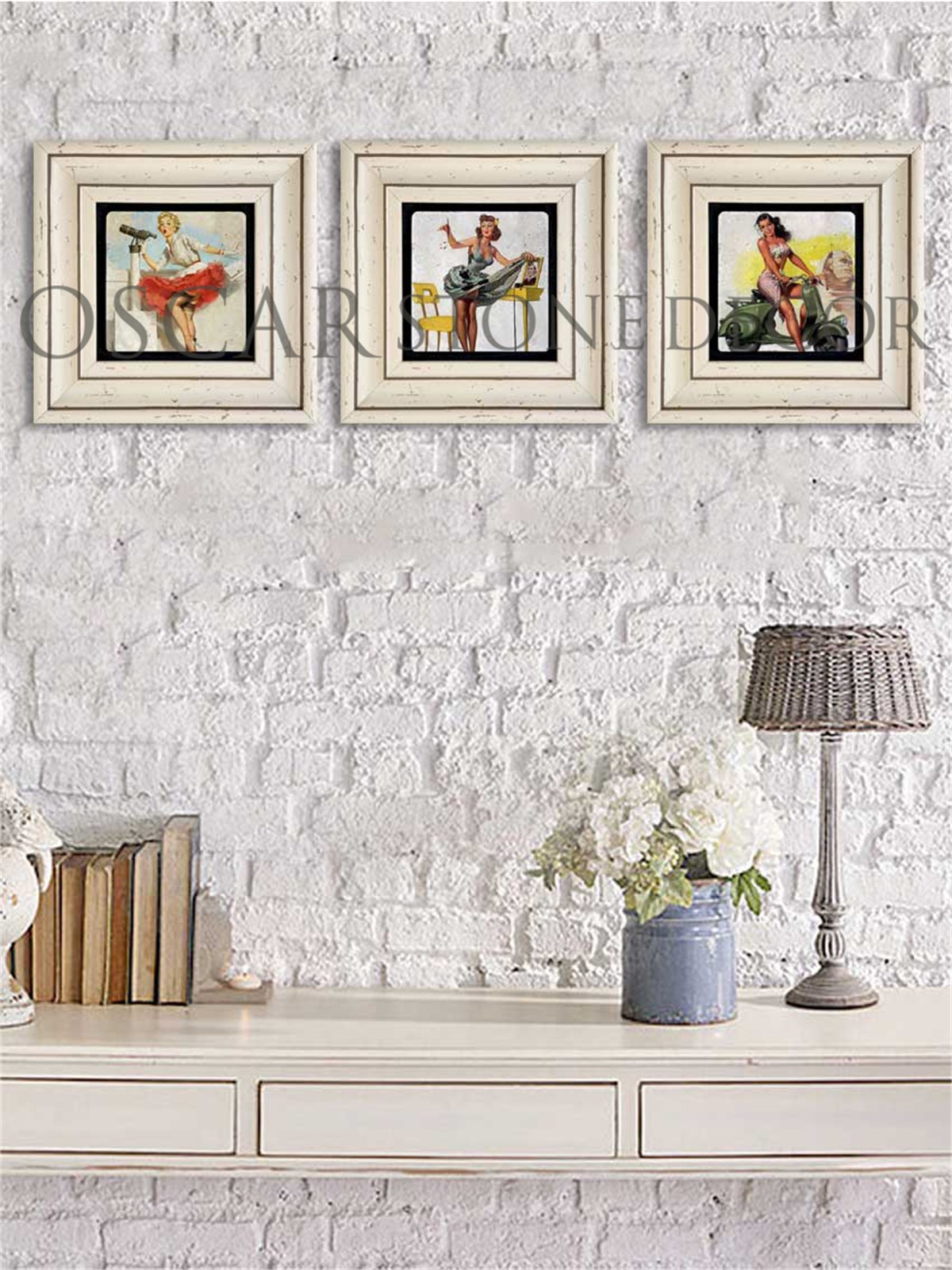OSCAR STONE DECOR 3'lü ÇERÇEVELİ DOĞALTAŞ DUVAR DEKORU / 3CDD-10-001 (WALL DECOR)