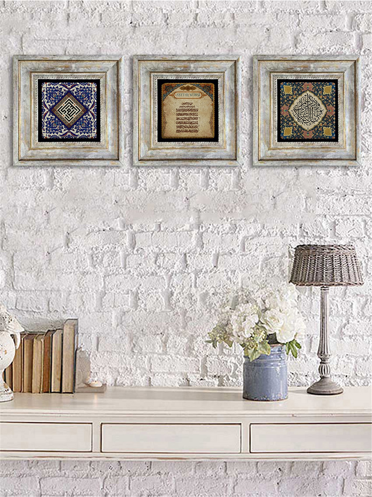OSCAR STONE DECOR 3'lü ÇERÇEVELİ DOĞALTAŞ DUVAR DEKORU / 3CDD-40-014 (WALL DECOR)