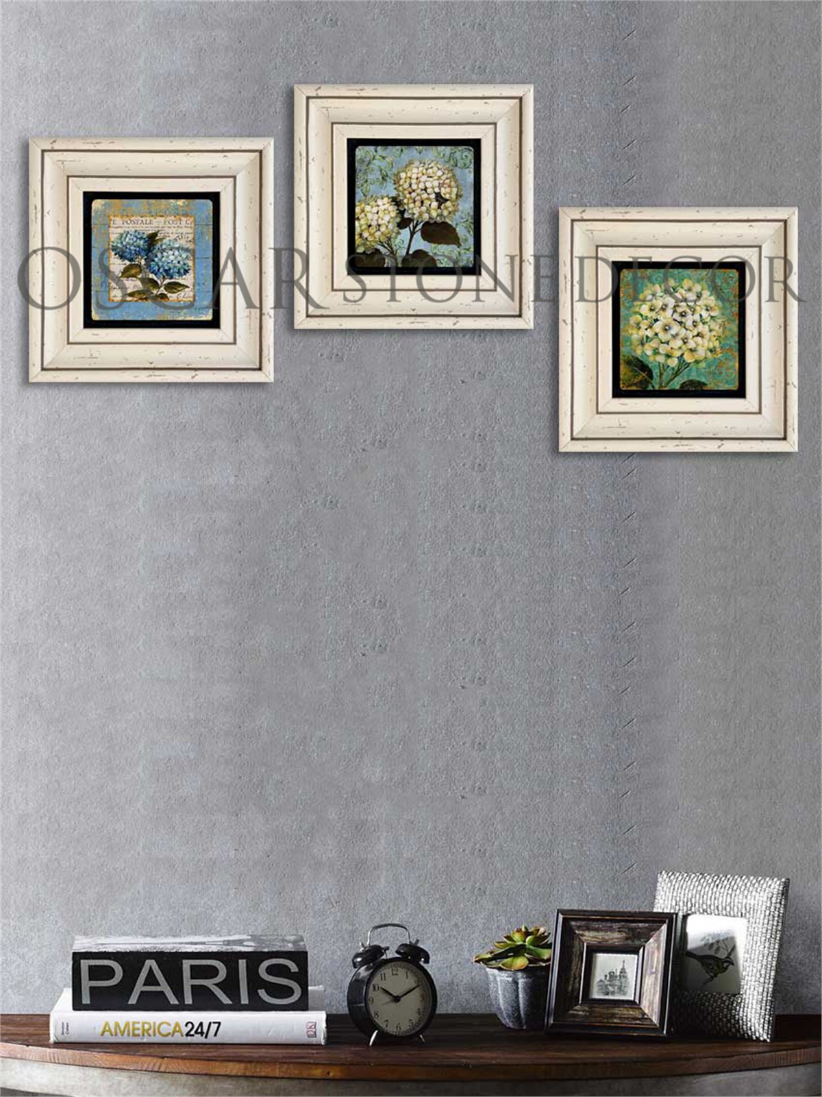 OSCAR STONE DECOR 3'lü ÇERÇEVELİ DOĞALTAŞ DUVAR DEKORU / 3CDD-10-001 (WALL DECOR)