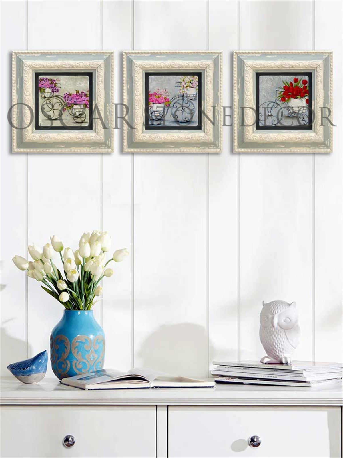 OSCAR STONE DECOR 3'lü ÇERÇEVELİ DOĞALTAŞ DUVAR DEKORU / 3CDD-10-001 (WALL DECOR)