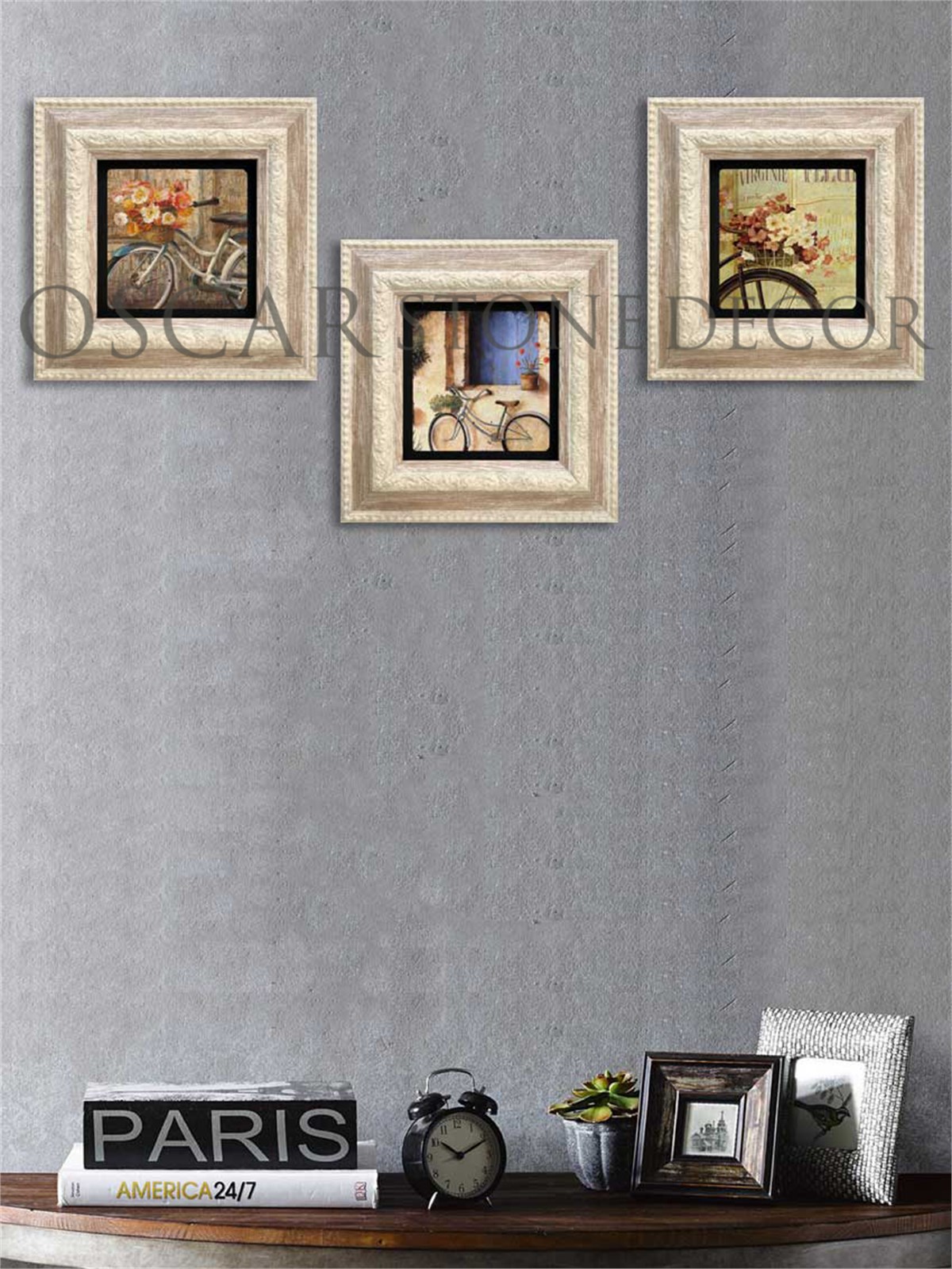 OSCAR STONE DECOR 3'lü ÇERÇEVELİ DOĞALTAŞ DUVAR DEKORU / 3CDD-10-001 (WALL DECOR)