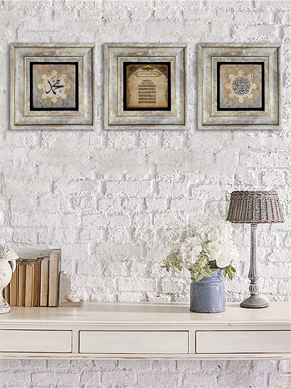 OSCAR STONE DECOR 3'lü ÇERÇEVELİ DOĞALTAŞ DUVAR DEKORU / 3CDD-40-067 (WALL DECOR)