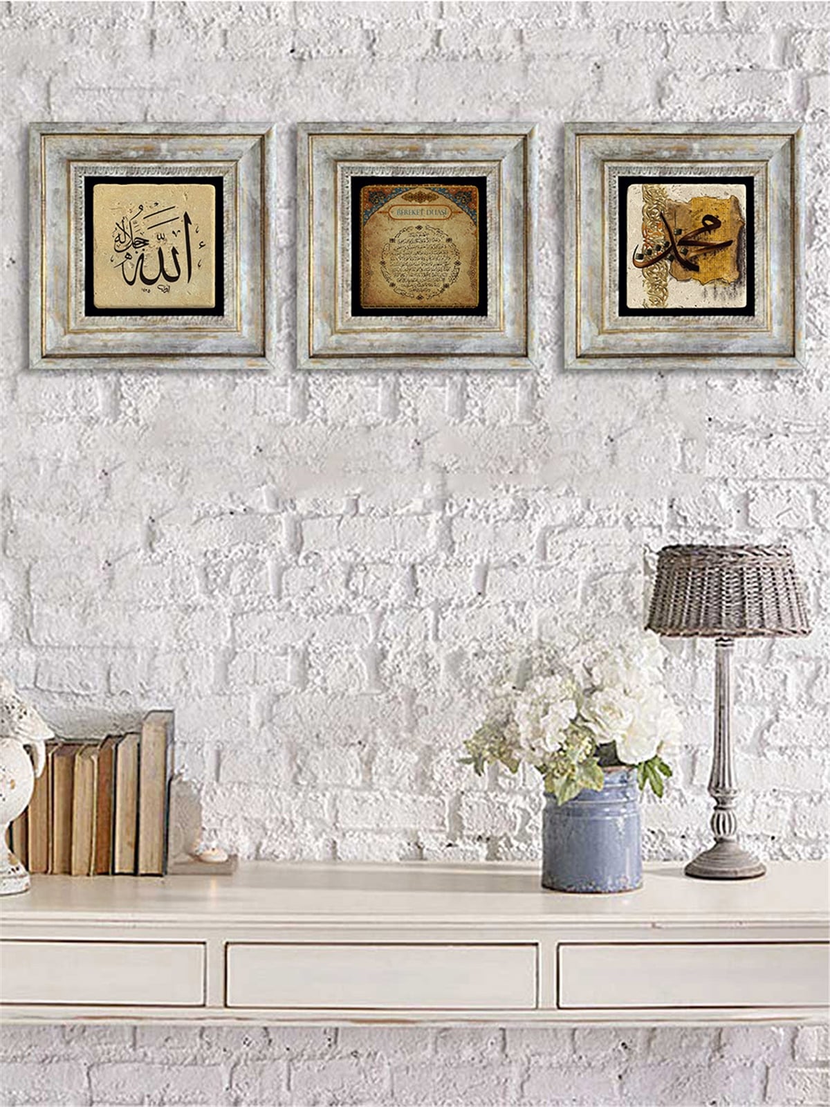 OSCAR STONE DECOR 3'lü ÇERÇEVELİ DOĞALTAŞ DUVAR DEKORU / 3CDD-40-068 (WALL DECOR)
