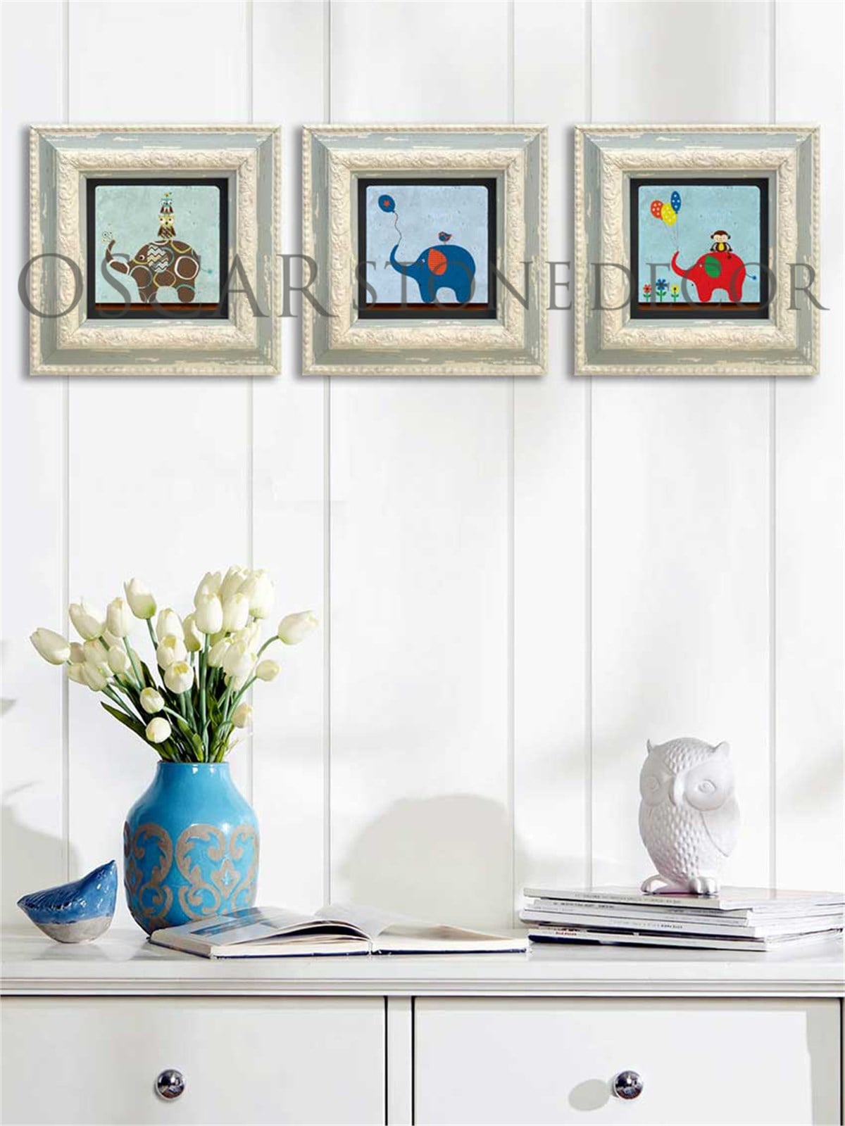 OSCAR STONE DECOR 3'lü ÇERÇEVELİ DOĞALTAŞ DUVAR DEKORU / 3CDD-10-001 (WALL DECOR)