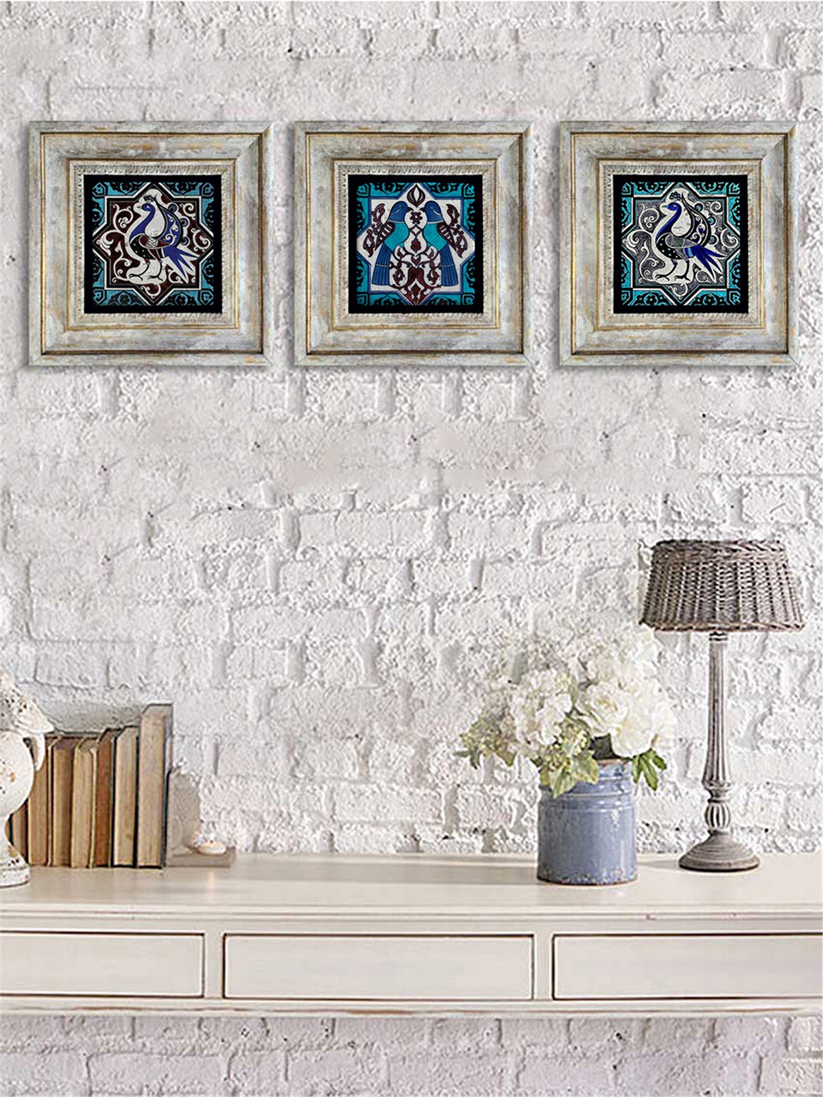 OSCAR STONE DECOR 3'lü ÇERÇEVELİ DOĞALTAŞ DUVAR DEKORU / 3CDD-40-037 (WALL DECOR)