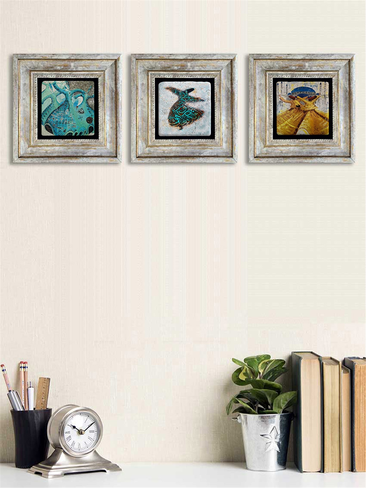 OSCAR STONE DECOR 3'lü ÇERÇEVELİ DOĞALTAŞ DUVAR DEKORU / 3CDD-40-052 (WALL DECOR)