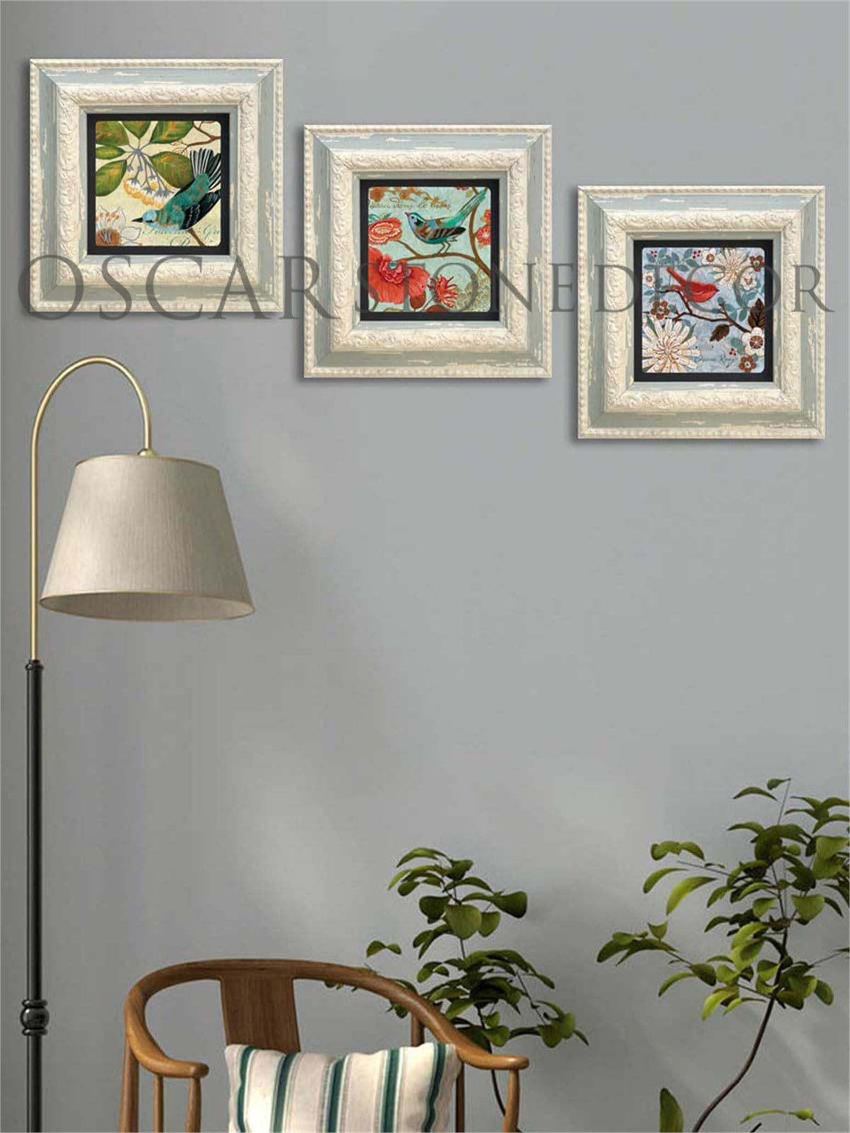 OSCAR STONE DECOR 3'lü ÇERÇEVELİ DOĞALTAŞ DUVAR DEKORU / 3CDD-10-001 (WALL DECOR)