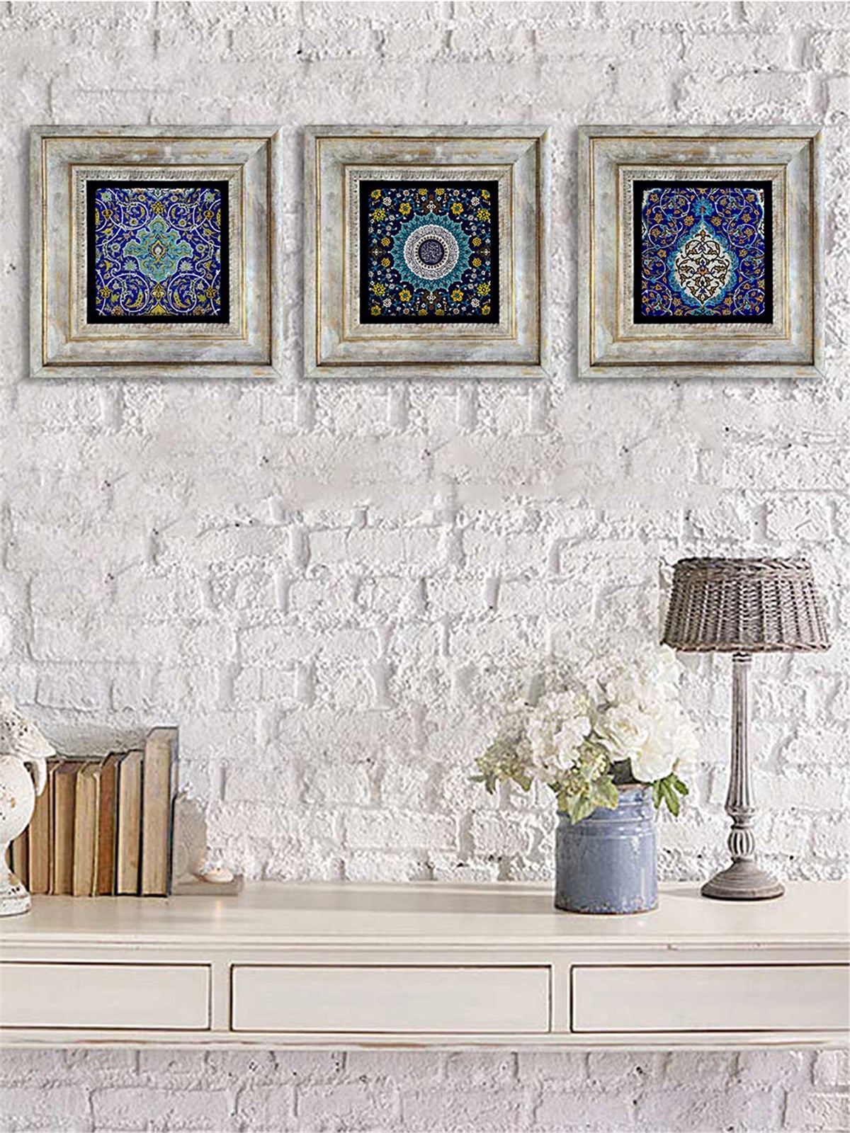OSCAR STONE DECOR 3'lü ÇERÇEVELİ DOĞALTAŞ DUVAR DEKORU / 3CDD-40-036 (WALL DECOR)