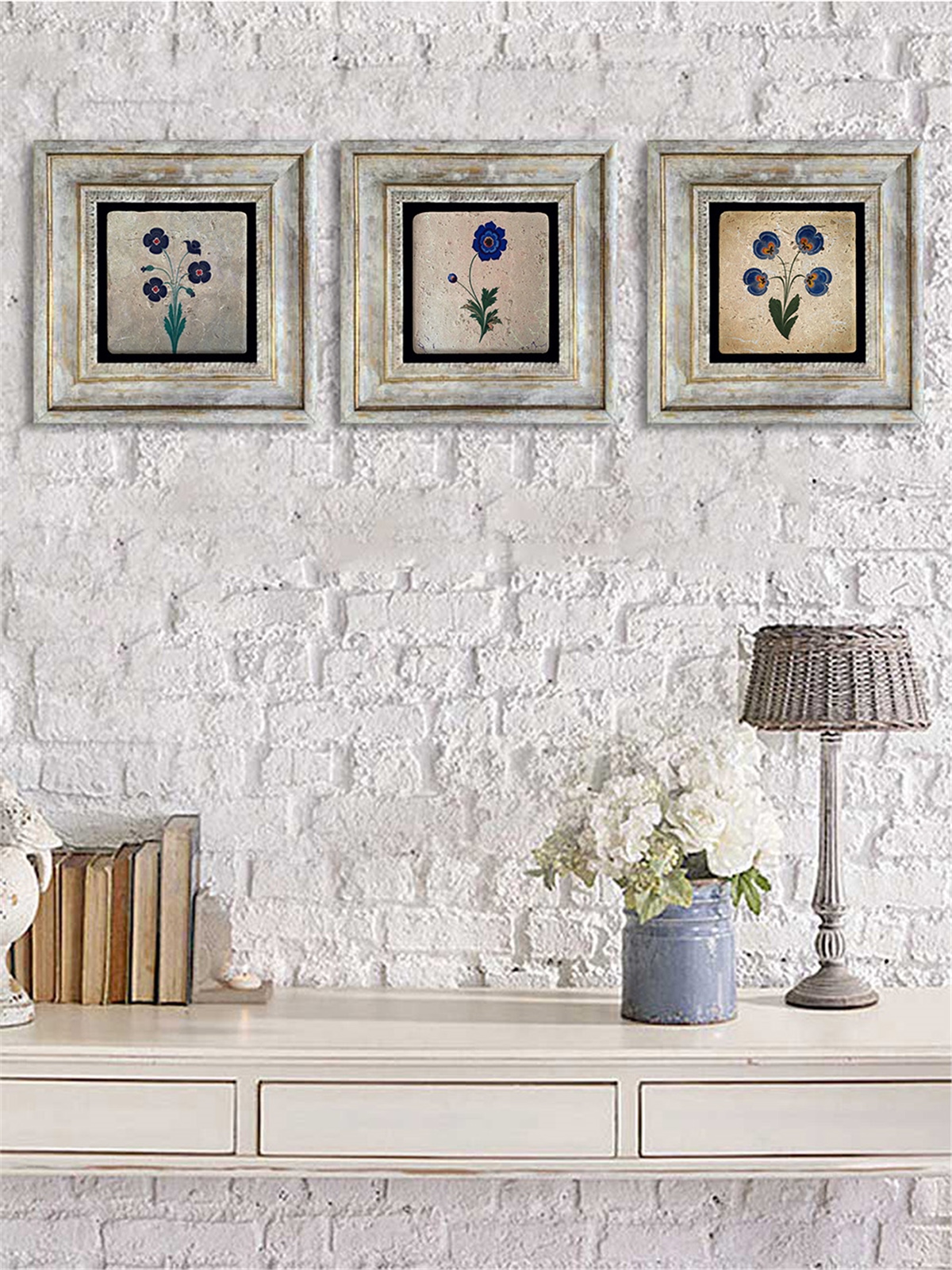 OSCAR STONE DECOR 3'lü ÇERÇEVELİ DOĞALTAŞ DUVAR DEKORU / 3CDD-40-008 (WALL DECOR)