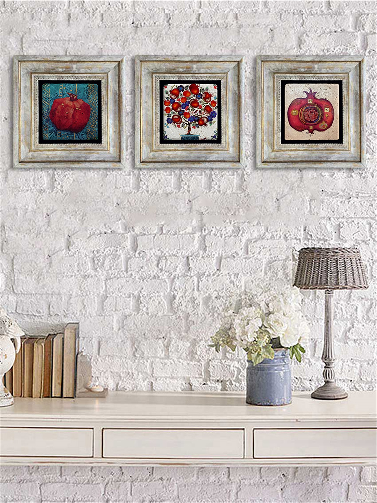 OSCAR STONE DECOR 3'lü ÇERÇEVELİ DOĞALTAŞ DUVAR DEKORU / 3CDD-40-012 (WALL DECOR)