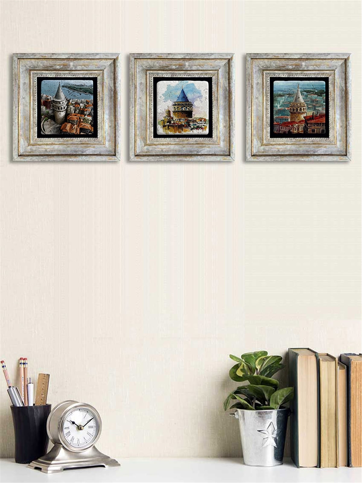 OSCAR STONE DECOR 3'lü ÇERÇEVELİ DOĞALTAŞ DUVAR DEKORU / 3CDD-40-071 (WALL DECOR)