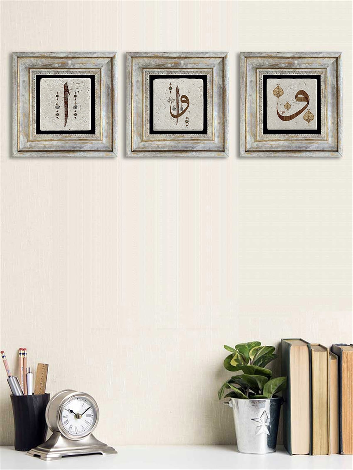 OSCAR STONE DECOR 3'lü ÇERÇEVELİ DOĞALTAŞ DUVAR DEKORU / 3CDD-40-024 (WALL DECOR)