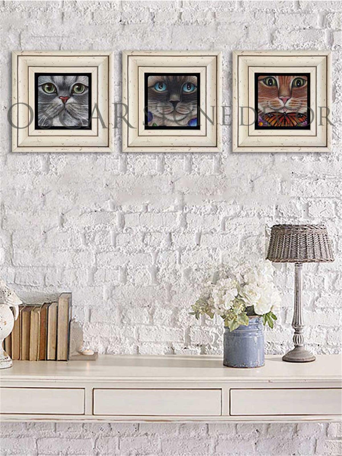 OSCAR STONE DECOR 3'lü ÇERÇEVELİ DOĞALTAŞ DUVAR DEKORU / 3CDD-10-001 (WALL DECOR)