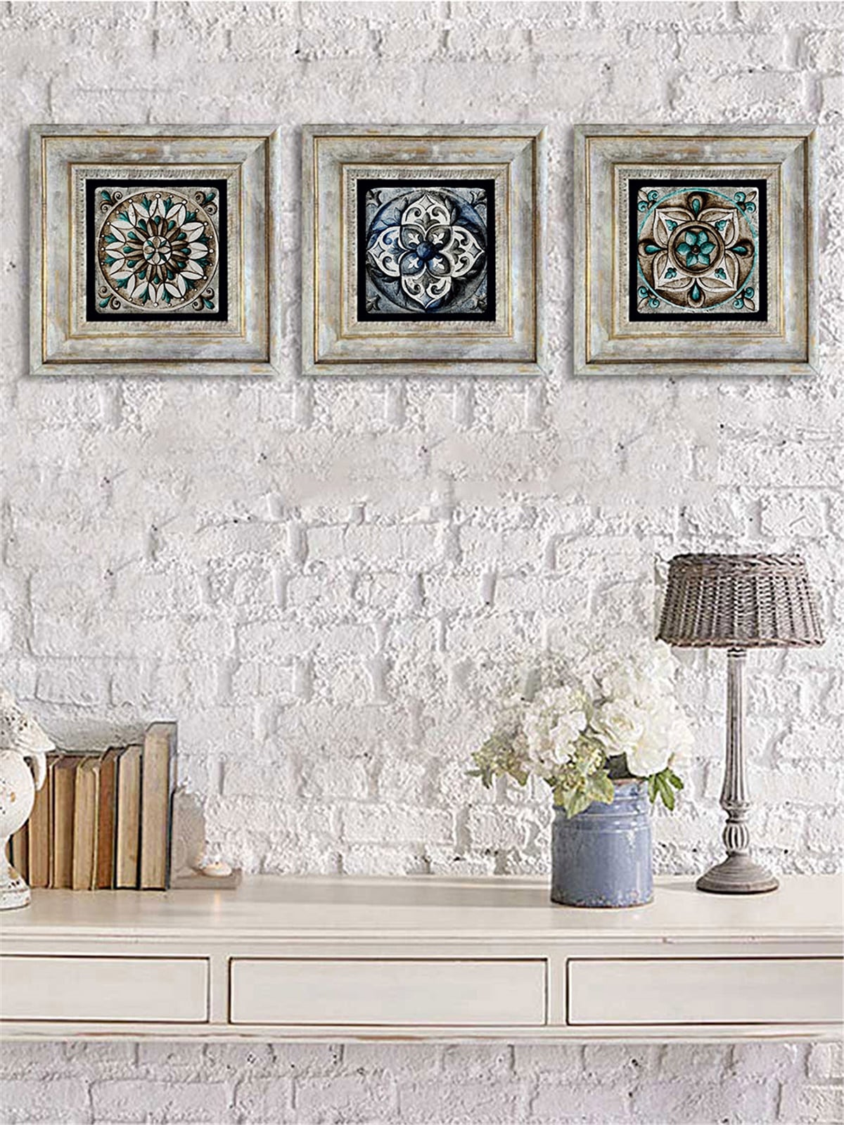 OSCAR STONE DECOR 3'lü ÇERÇEVELİ DOĞALTAŞ DUVAR DEKORU / 3CDD-40-039 (WALL DECOR)