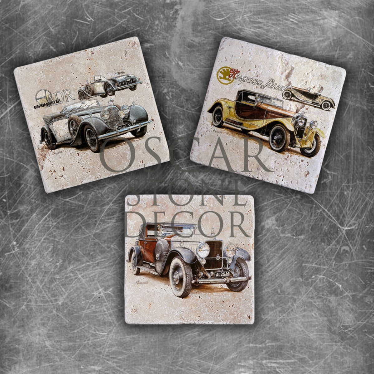 OSCAR STONE DECOR ANTİCAR DOĞALTAŞ MAGNET SETİ / MG-137