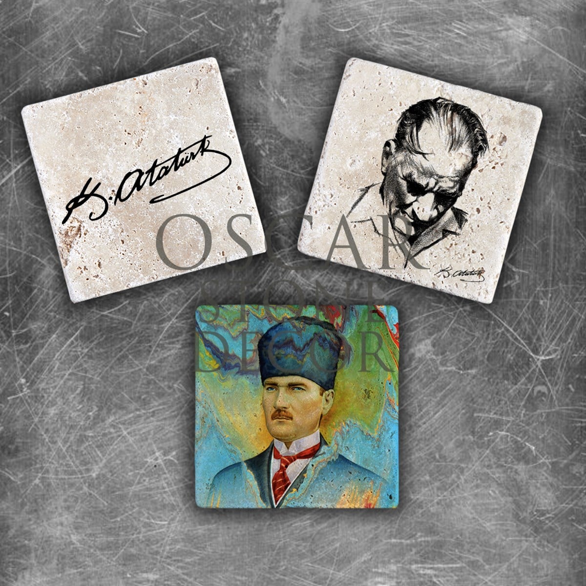 OSCAR STONE DECOR ATAMIZ DOĞALTAŞ MAGNET SETİ / MG-083