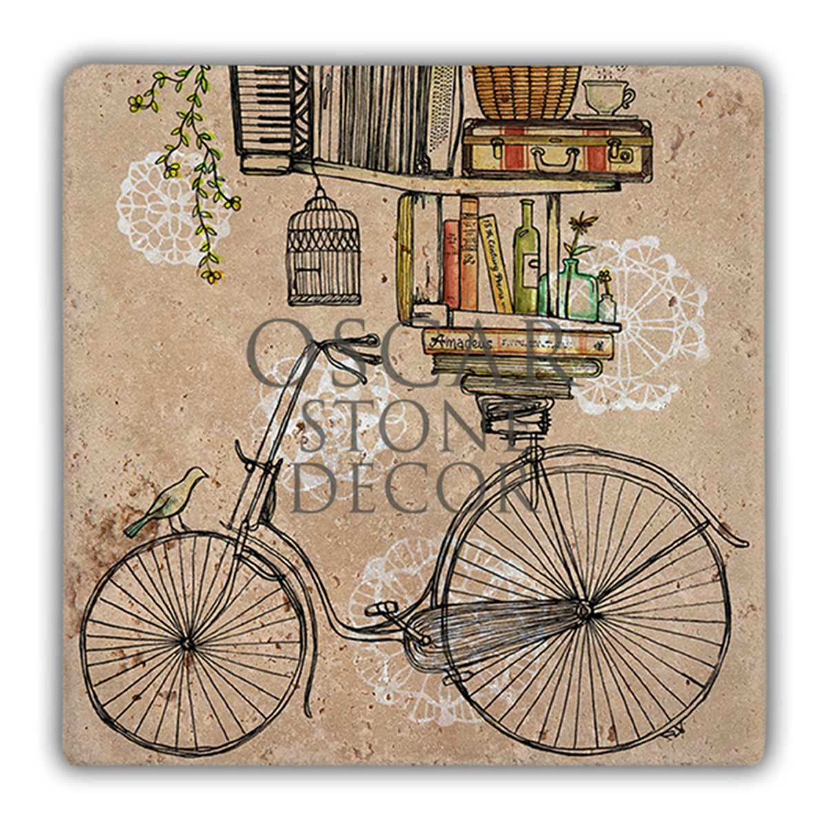 OSCAR STONE DECOR BİSİKLET DOĞALTAŞ DUVAR DEKORU / DD09 (WALL DECOR)