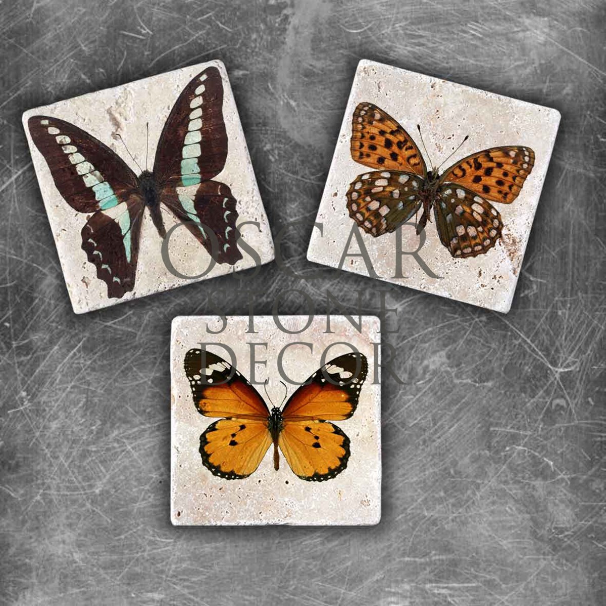 OSCAR STONE DECOR BUTTERFLY 2 DOĞALTAŞ MAGNET SETİ / MG-071