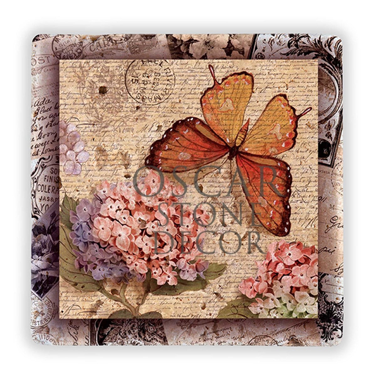 OSCAR STONE DECOR BUTTERFLY AND FLOWERS DOĞALTAŞ DUVAR DEKORU / DD332 (WALL DECOR)