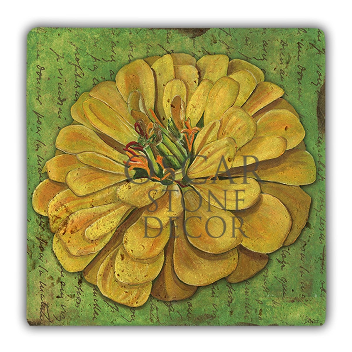 OSCAR STONE DECOR BÜYÜK SARI ÇİÇEK DOĞALTAŞ DUVAR DEKORU / DD18 (WALL DECOR)