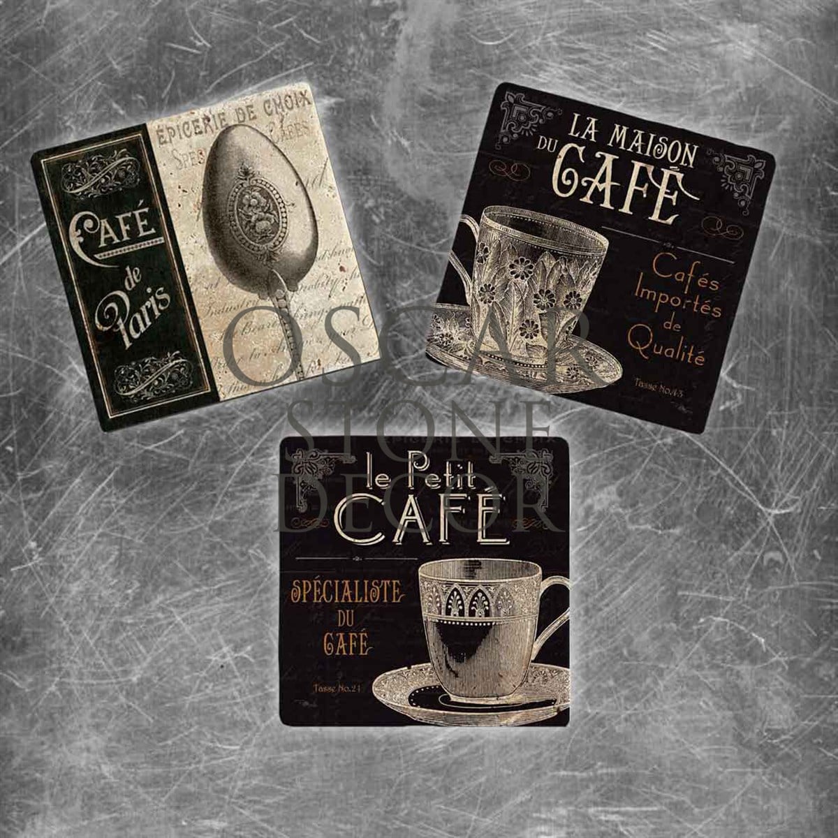 OSCAR STONE DECOR CAFE DE PARIS DOĞALTAŞ MAGNET SETİ / MG-008