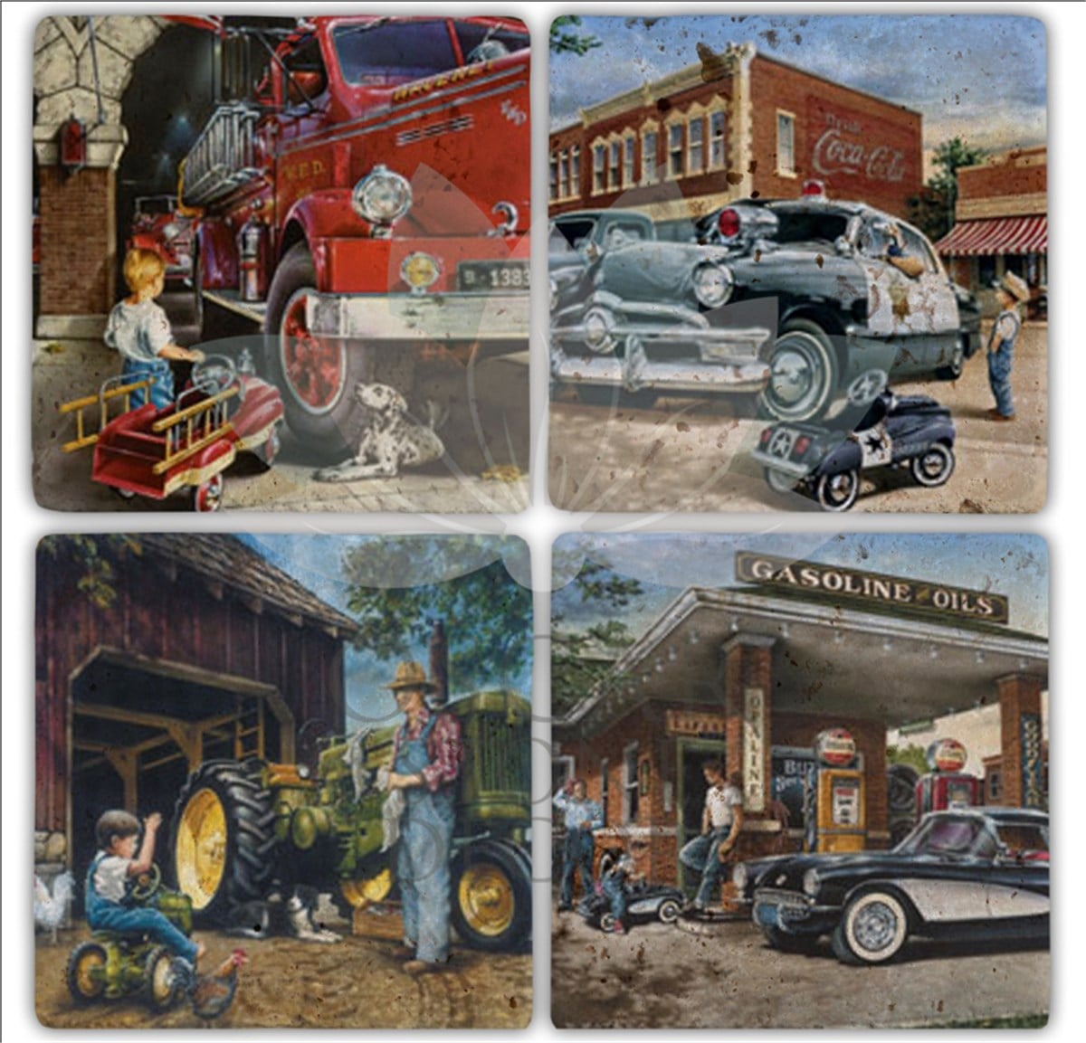 OSCAR STONE DECOR CASSOLİNE 4'lü DOĞALTAŞ BARDAK ALTLIĞI / BA159 (COASTER)