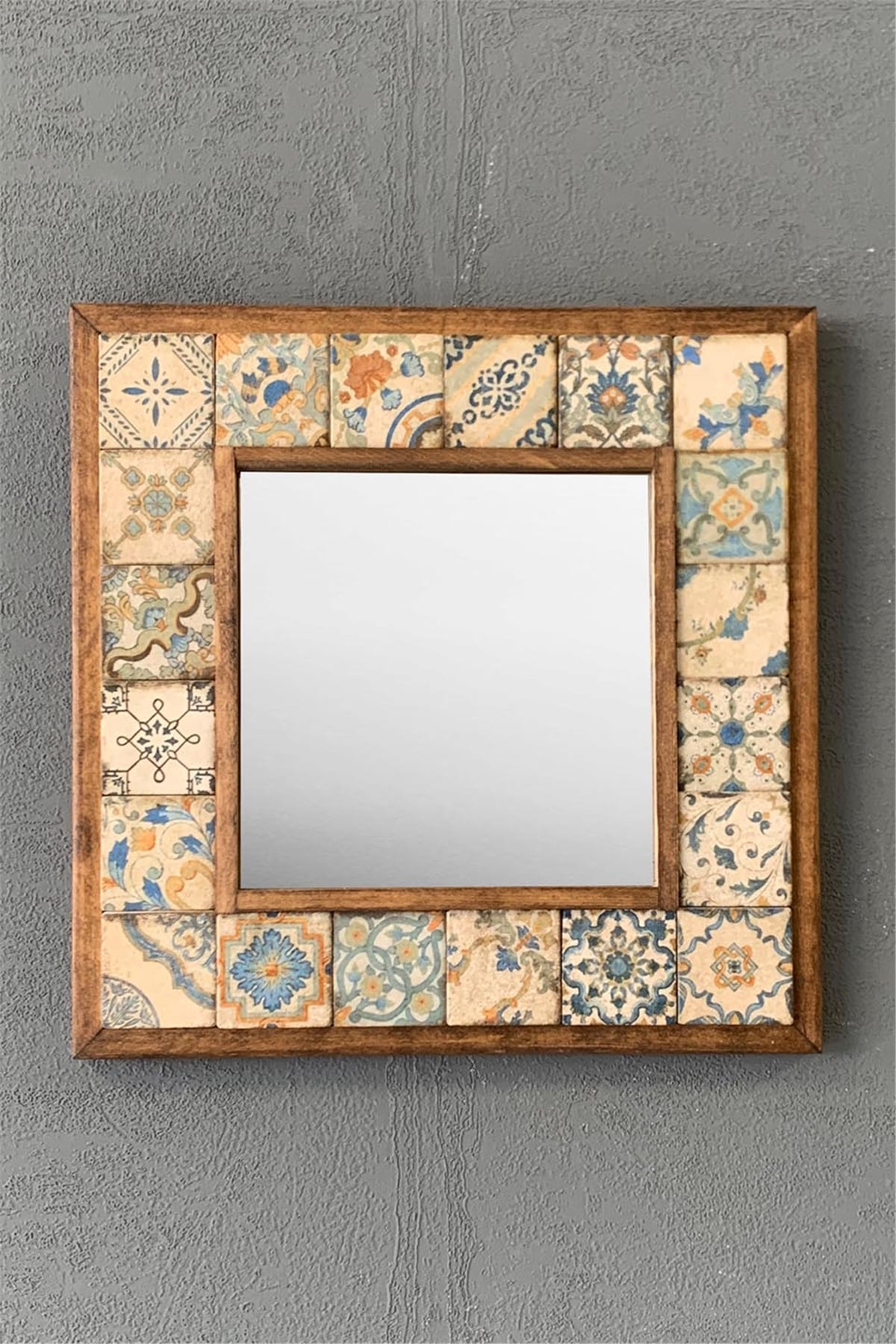 OSCAR STONE DECOR ÇERÇEVELİ MOZAİK DOĞALTAŞ AYNA / AYN-076