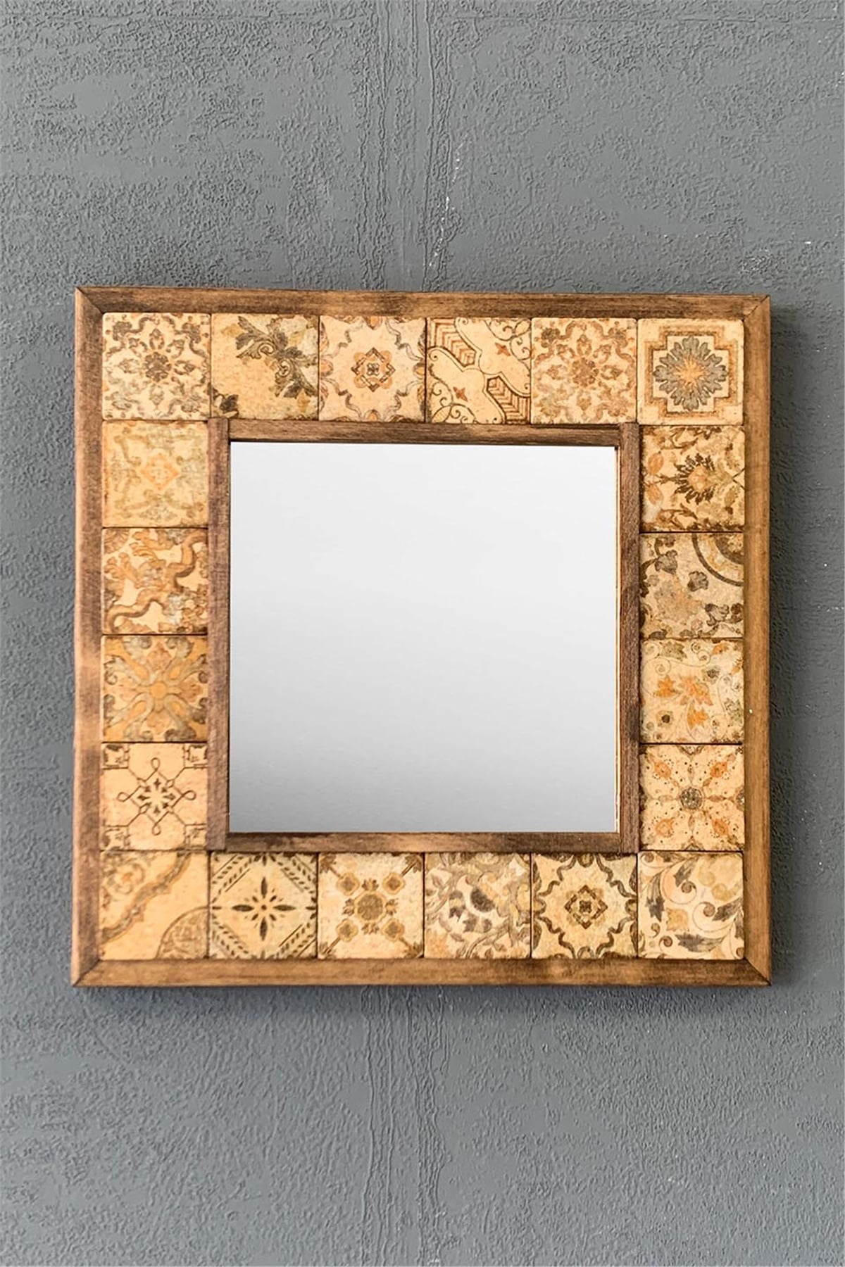 OSCAR STONE DECOR ÇERÇEVELİ MOZAİK DOĞALTAŞ AYNA / AYN-075