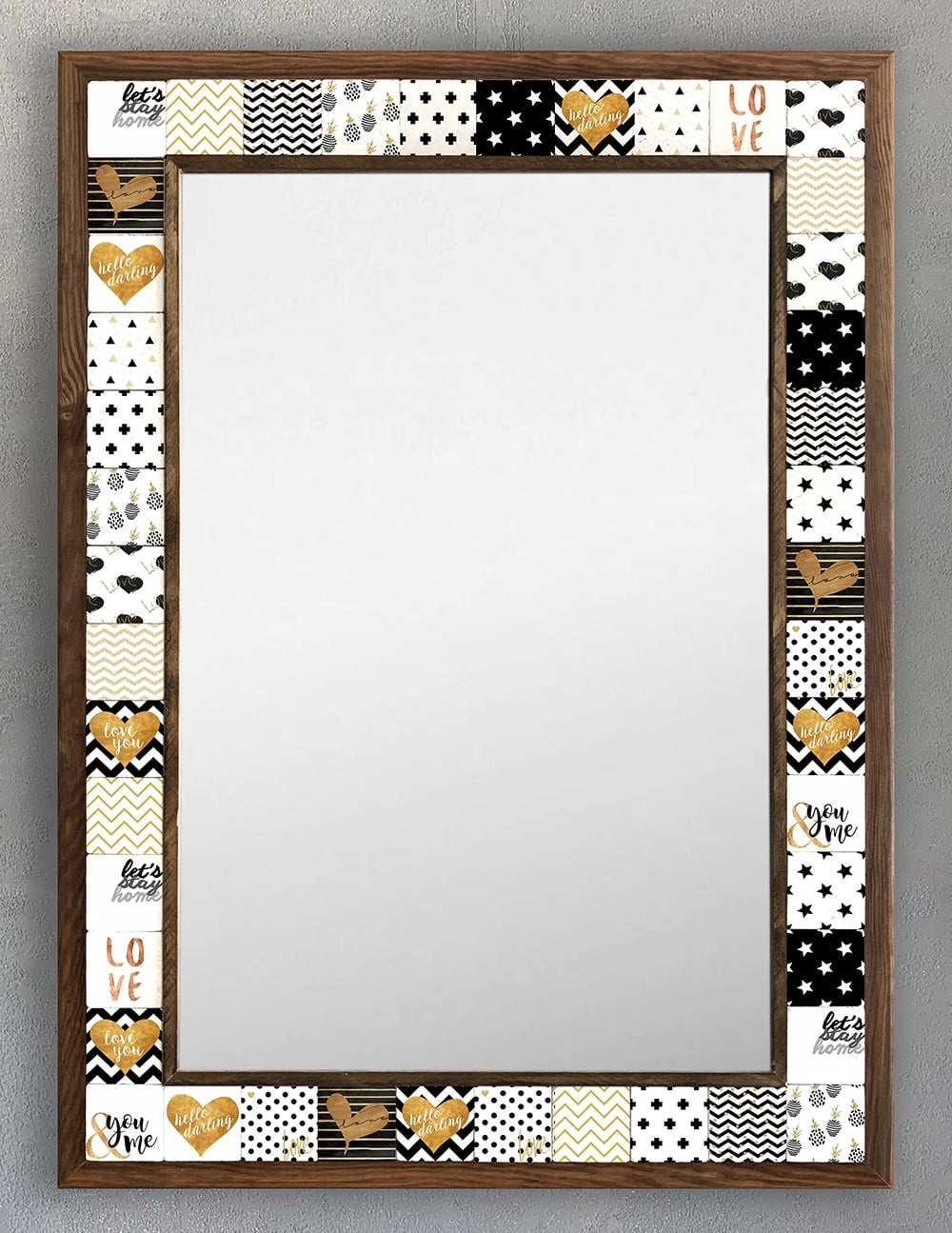 OSCAR STONE DECOR ÇERÇEVELİ MOZAİK DOĞALTAŞ AYNA / AYN5070-008