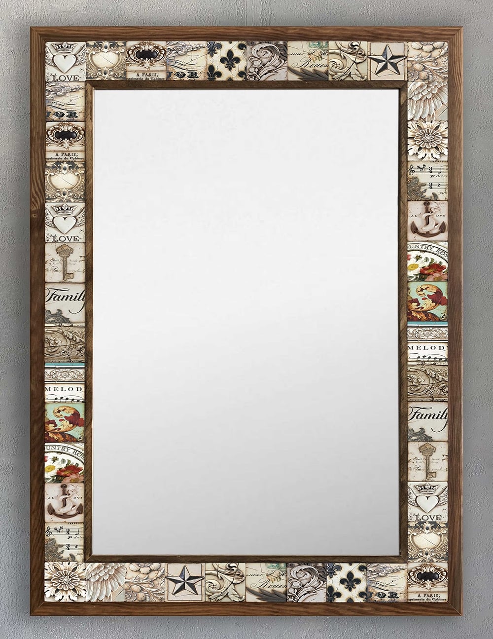OSCAR STONE DECOR ÇERÇEVELİ MOZAİK DOĞALTAŞ AYNA / AYN5070-026