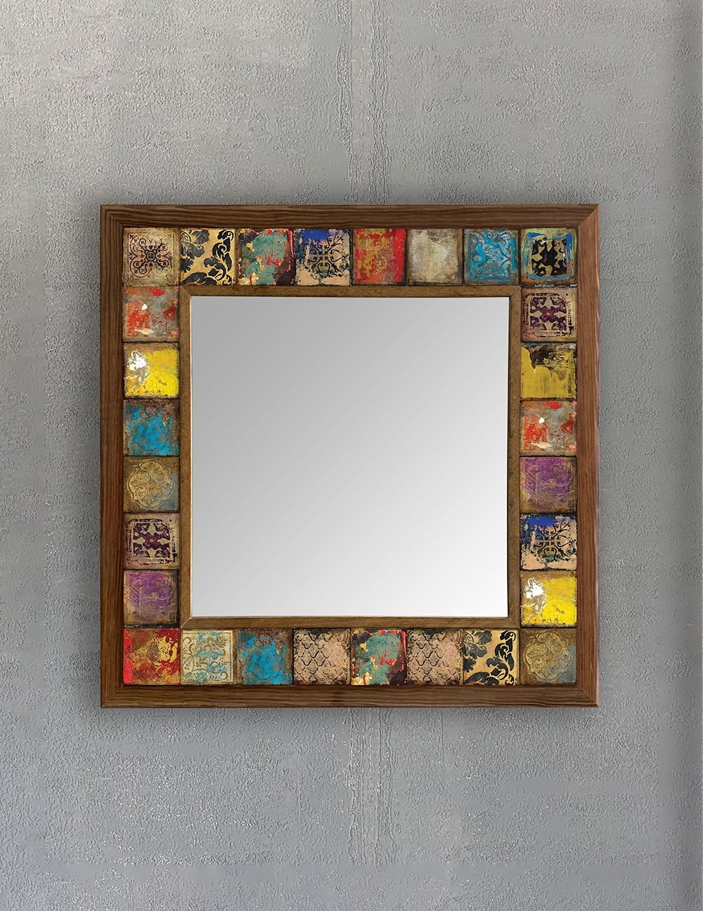 OSCAR STONE DECOR ÇERÇEVELİ MOZAİK DOĞALTAŞ AYNA / AYN4040-001