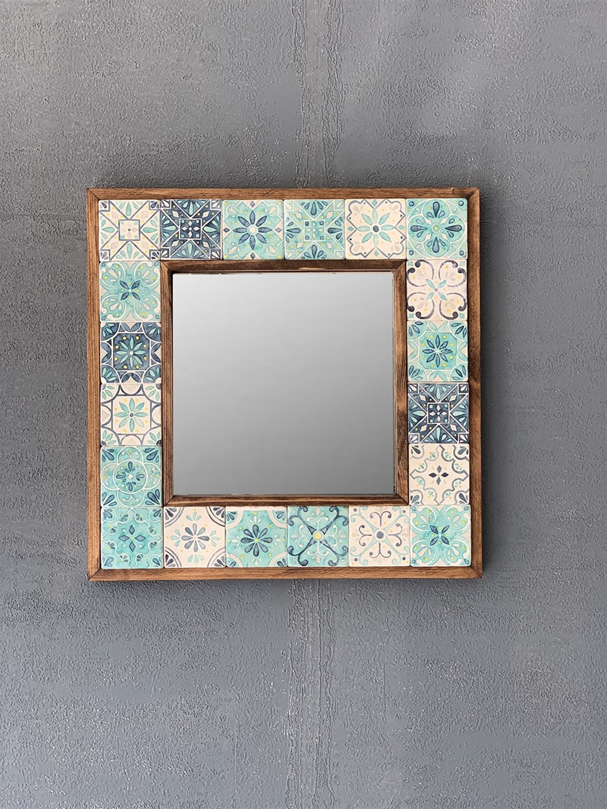 OSCAR STONE DECOR ÇERÇEVELİ MOZAİK DOĞALTAŞ AYNA / AYN-036
