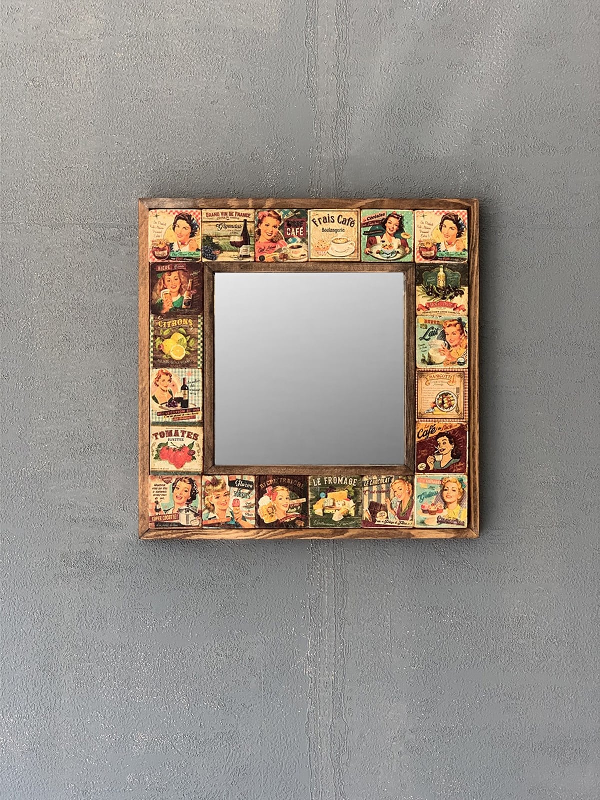 OSCAR STONE DECOR ÇERÇEVELİ MOZAİK DOĞALTAŞ AYNA / AYN-035