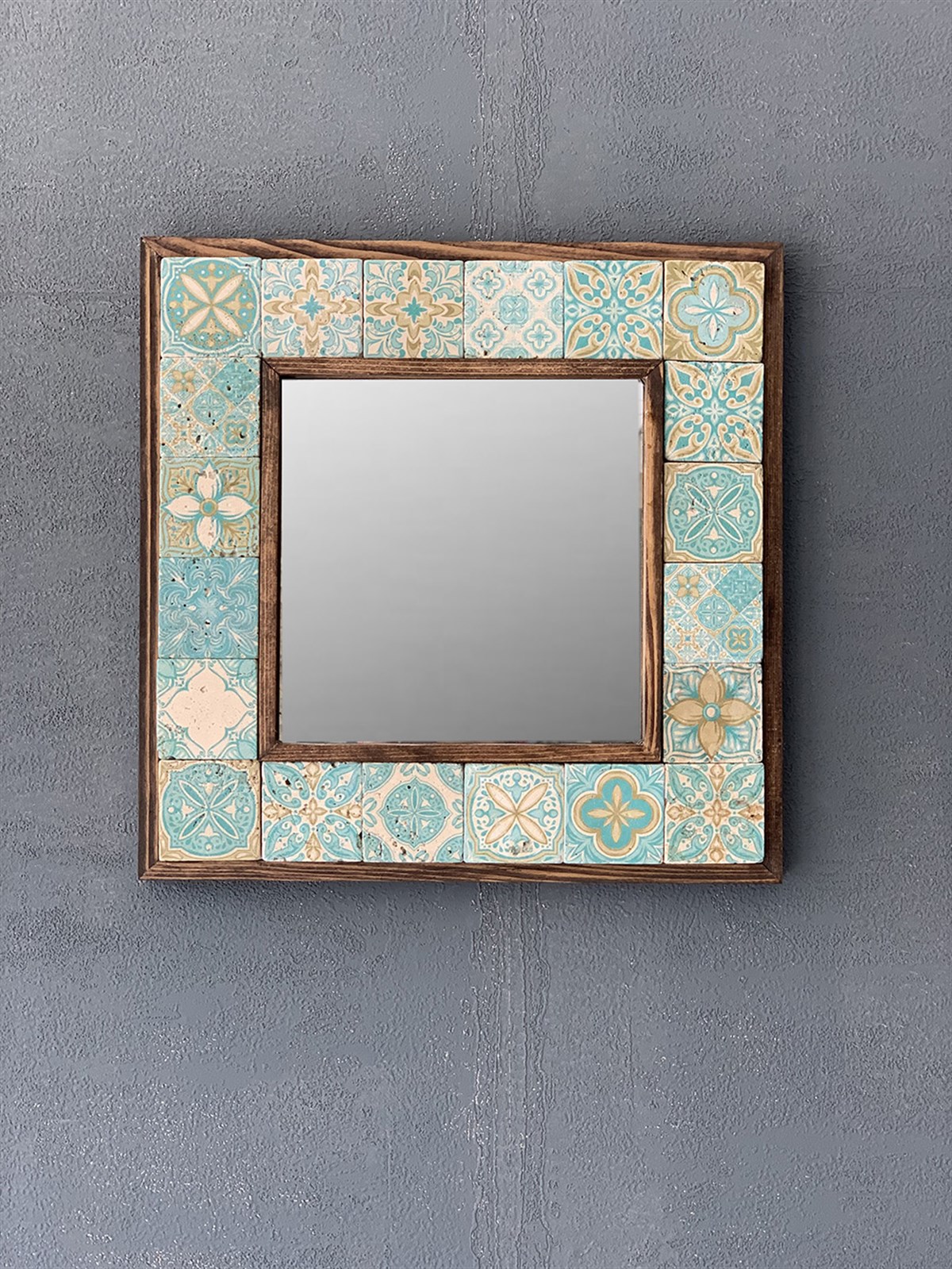 OSCAR STONE DECOR ÇERÇEVELİ MOZAİK DOĞALTAŞ AYNA / AYN-039