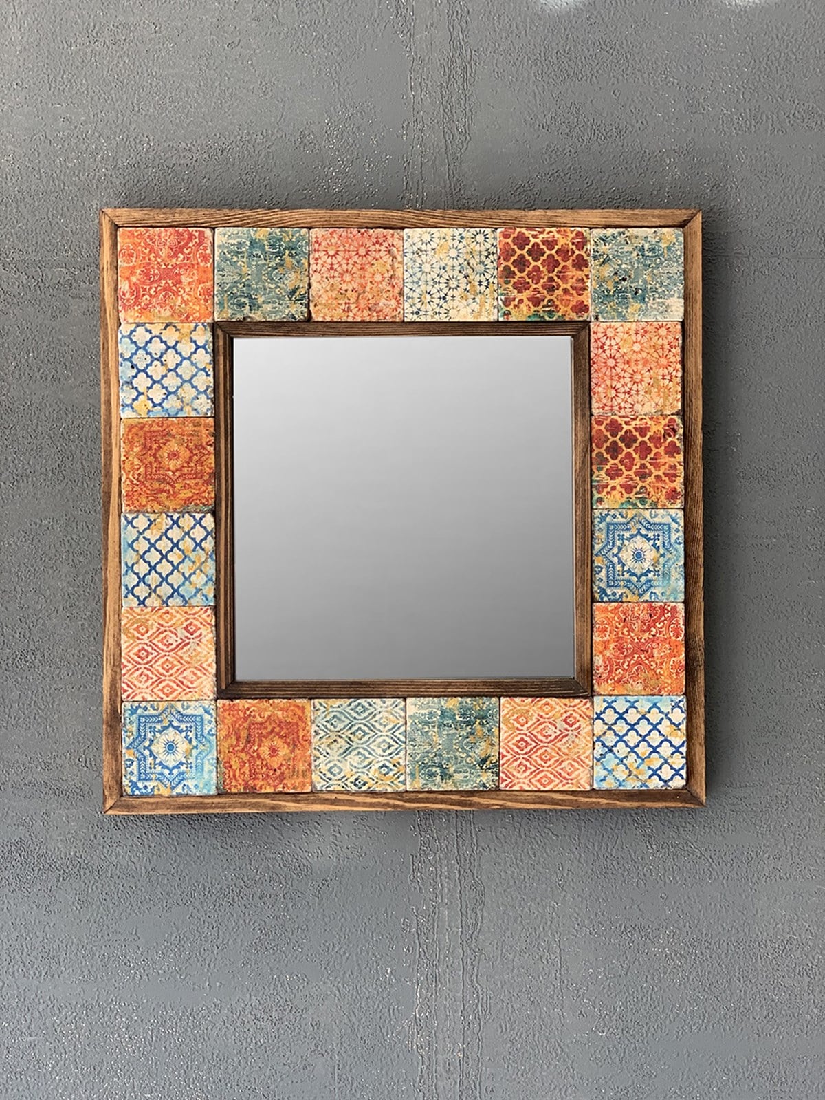 OSCAR STONE DECOR ÇERÇEVELİ MOZAİK DOĞALTAŞ AYNA / AYN-018