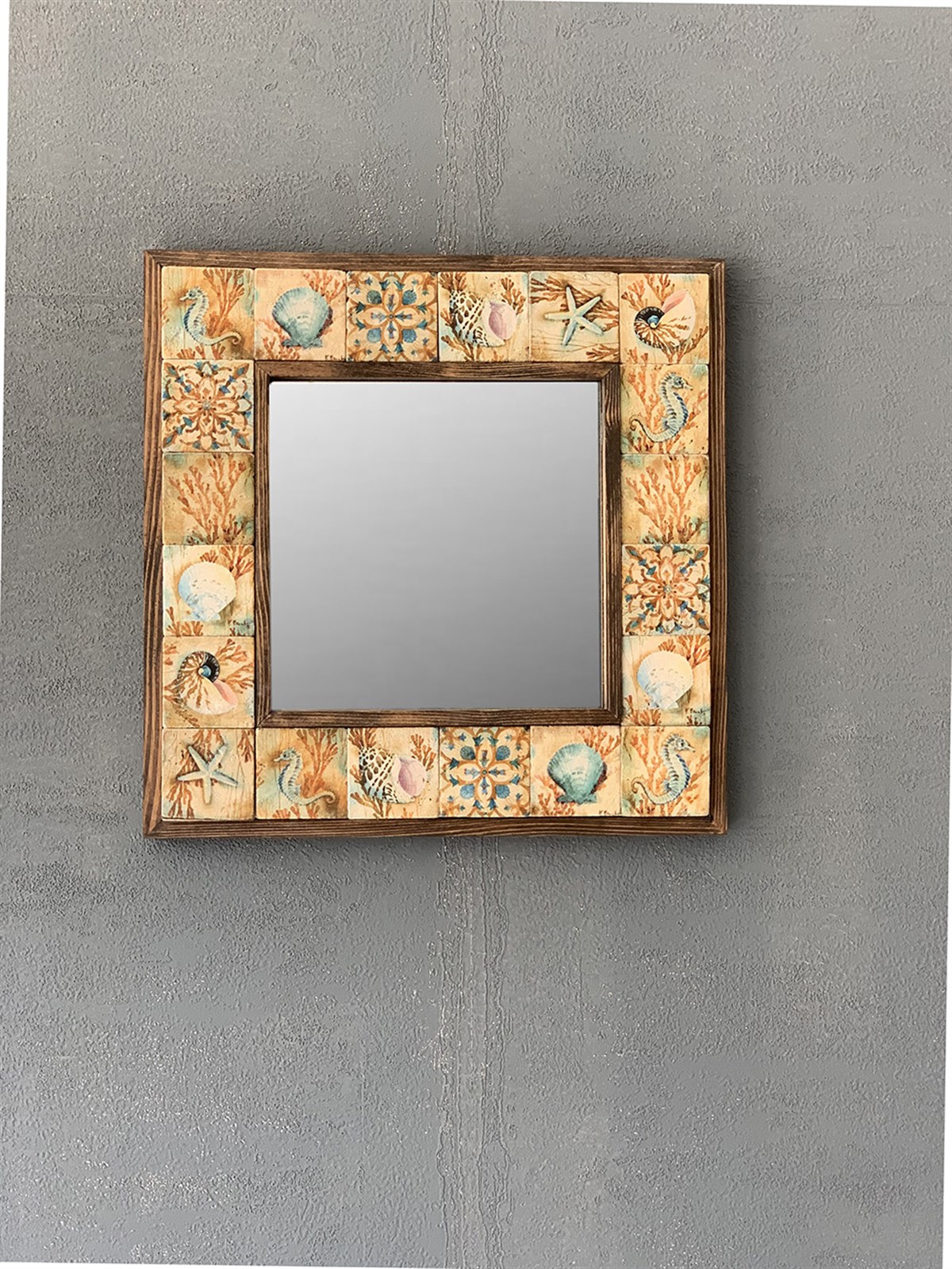 OSCAR STONE DECOR ÇERÇEVELİ MOZAİK DOĞALTAŞ AYNA / AYN-012