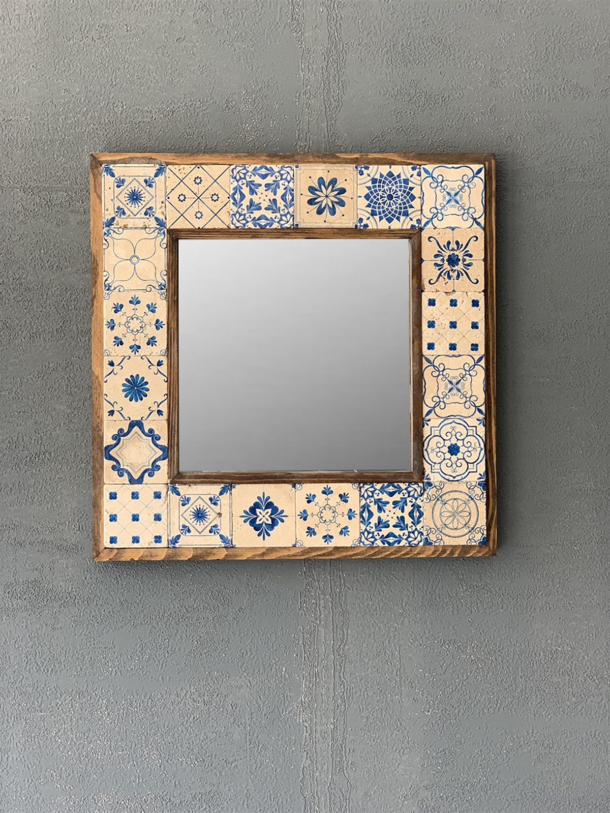 OSCAR STONE DECOR ÇERÇEVELİ MOZAİK DOĞALTAŞ AYNA / AYN-062