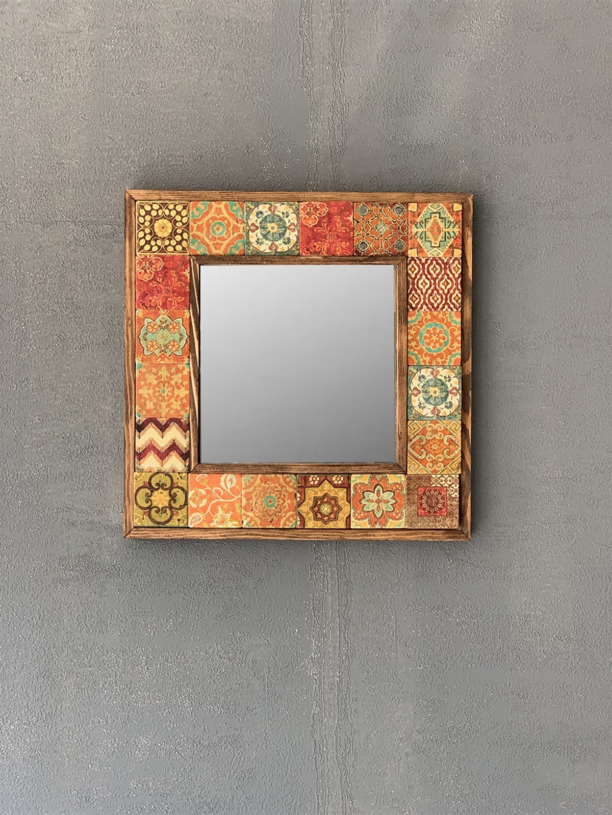 OSCAR STONE DECOR ÇERÇEVELİ MOZAİK DOĞALTAŞ AYNA / AYN-032